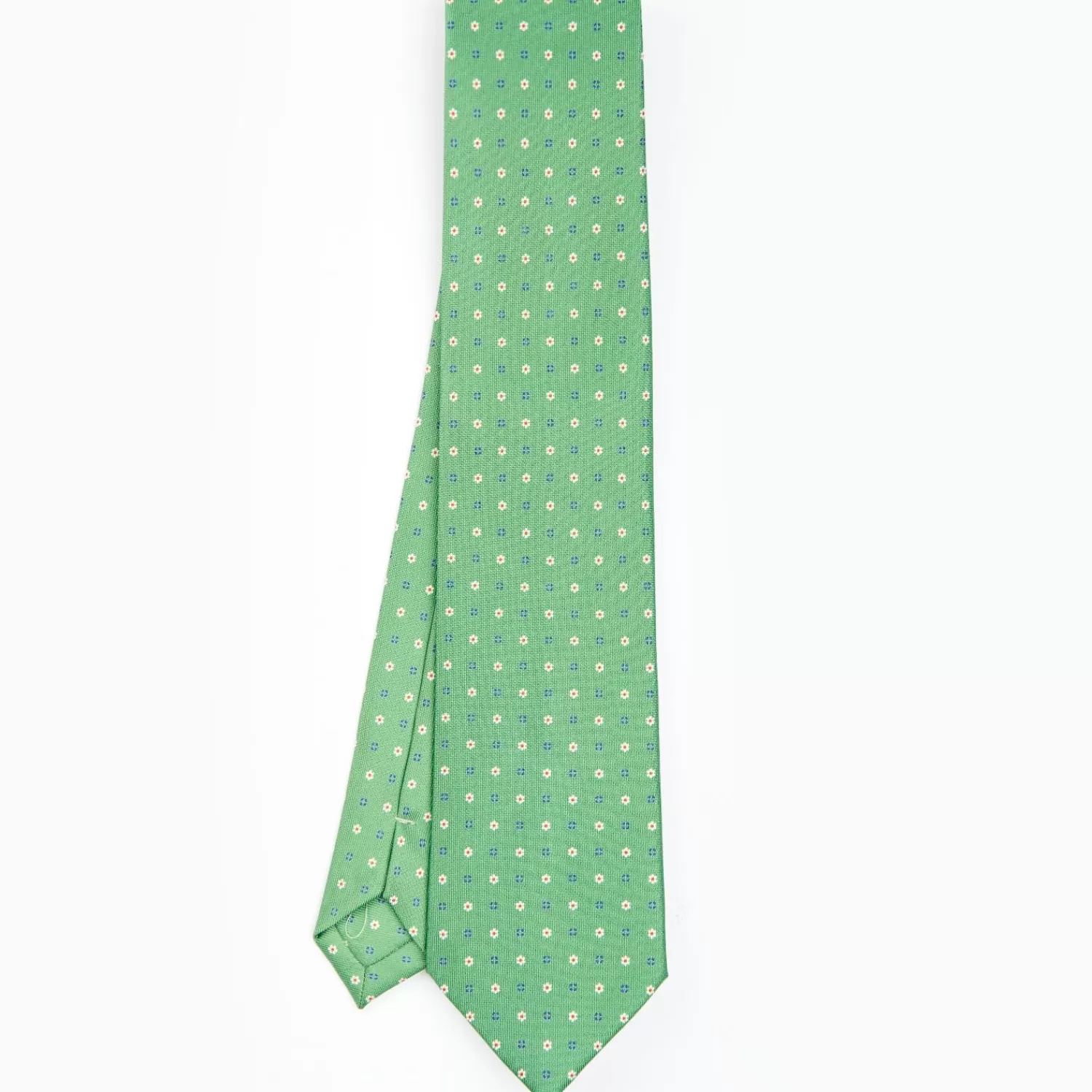 Green Sartorial Classic Silk Tie - Small Flower Designs>E.Marinella Fashion