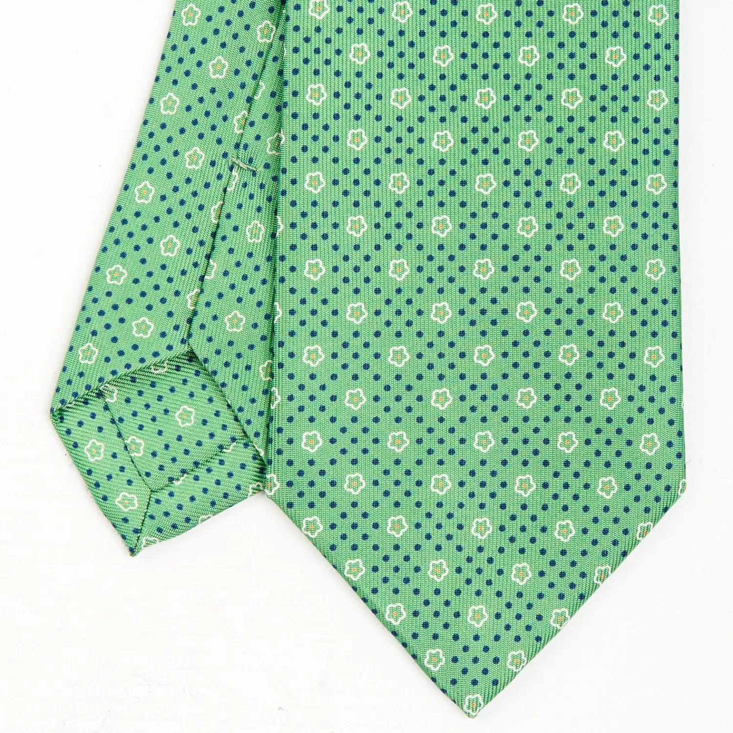 Green Sartorial Classic Silk Tie - Small Flower Pattern>E.Marinella Cheap