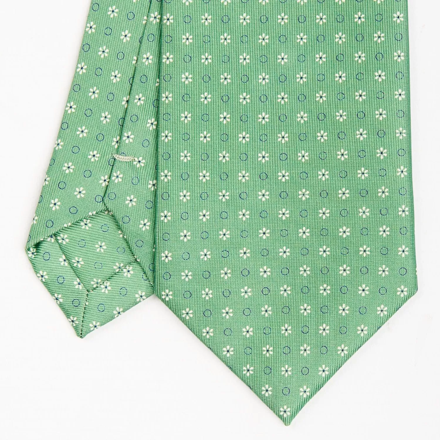 Green Sartorial Classic Silk Tie - Small Flower Pattern>E.Marinella Best Sale