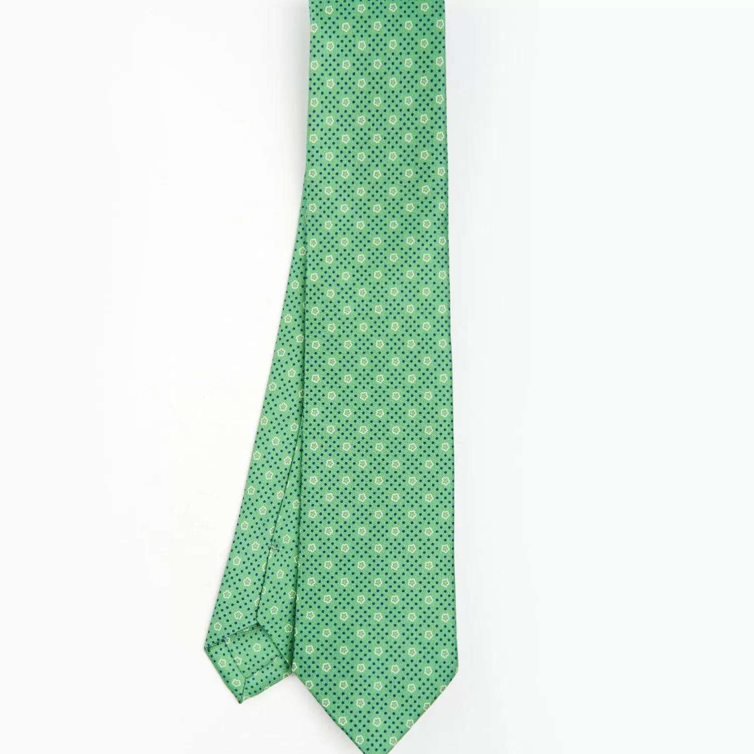 Green Sartorial Classic Silk Tie - Small Flower Pattern>E.Marinella Cheap