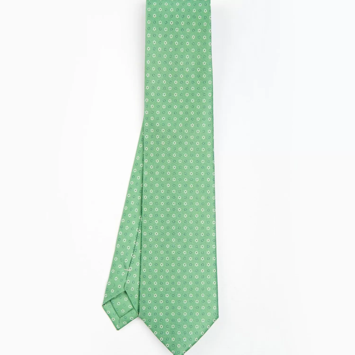 Green Sartorial Classic Silk Tie - Small Flower Pattern>E.Marinella Best Sale