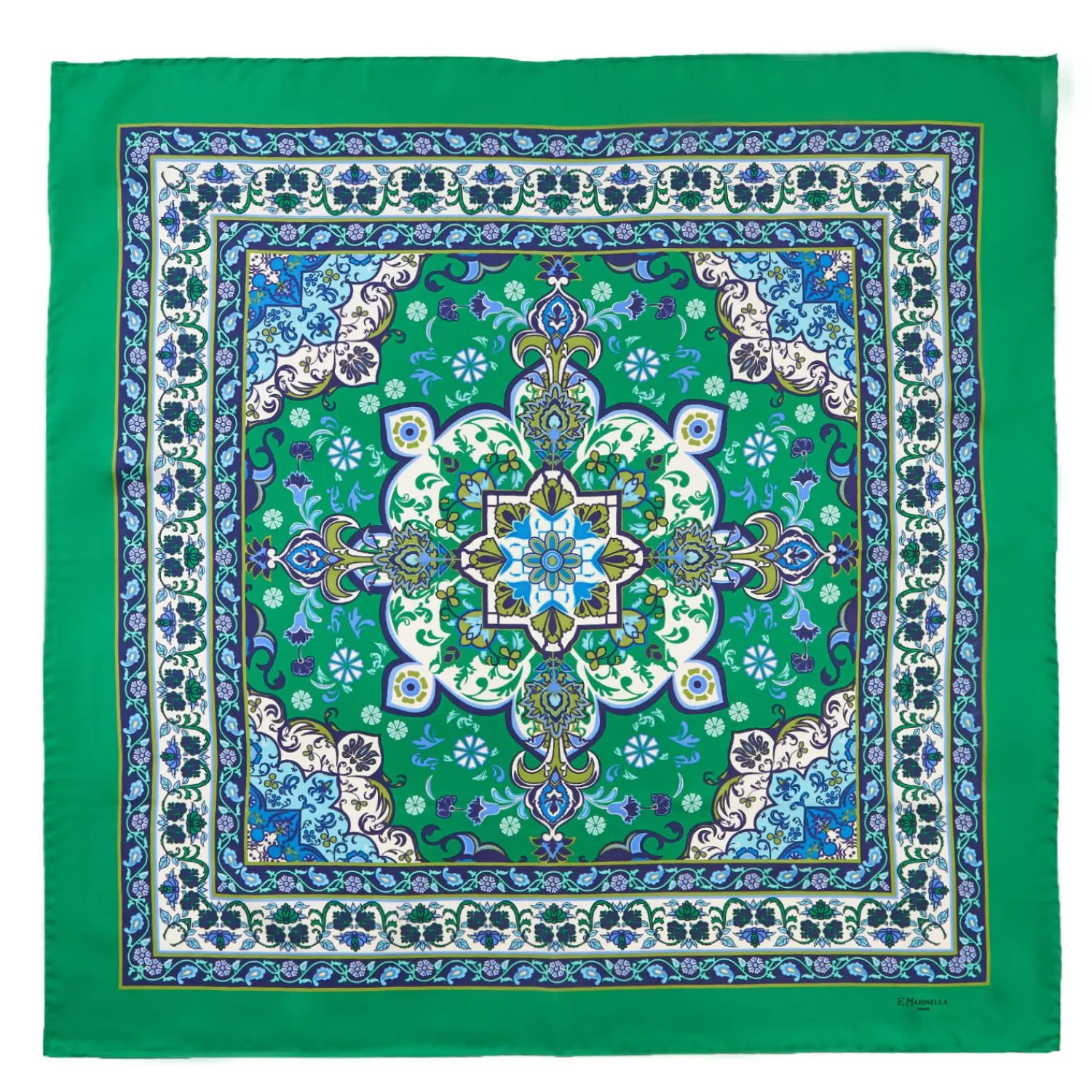 Green Silk Scarf 90 - Mediterranean Vibes>E.Marinella Discount