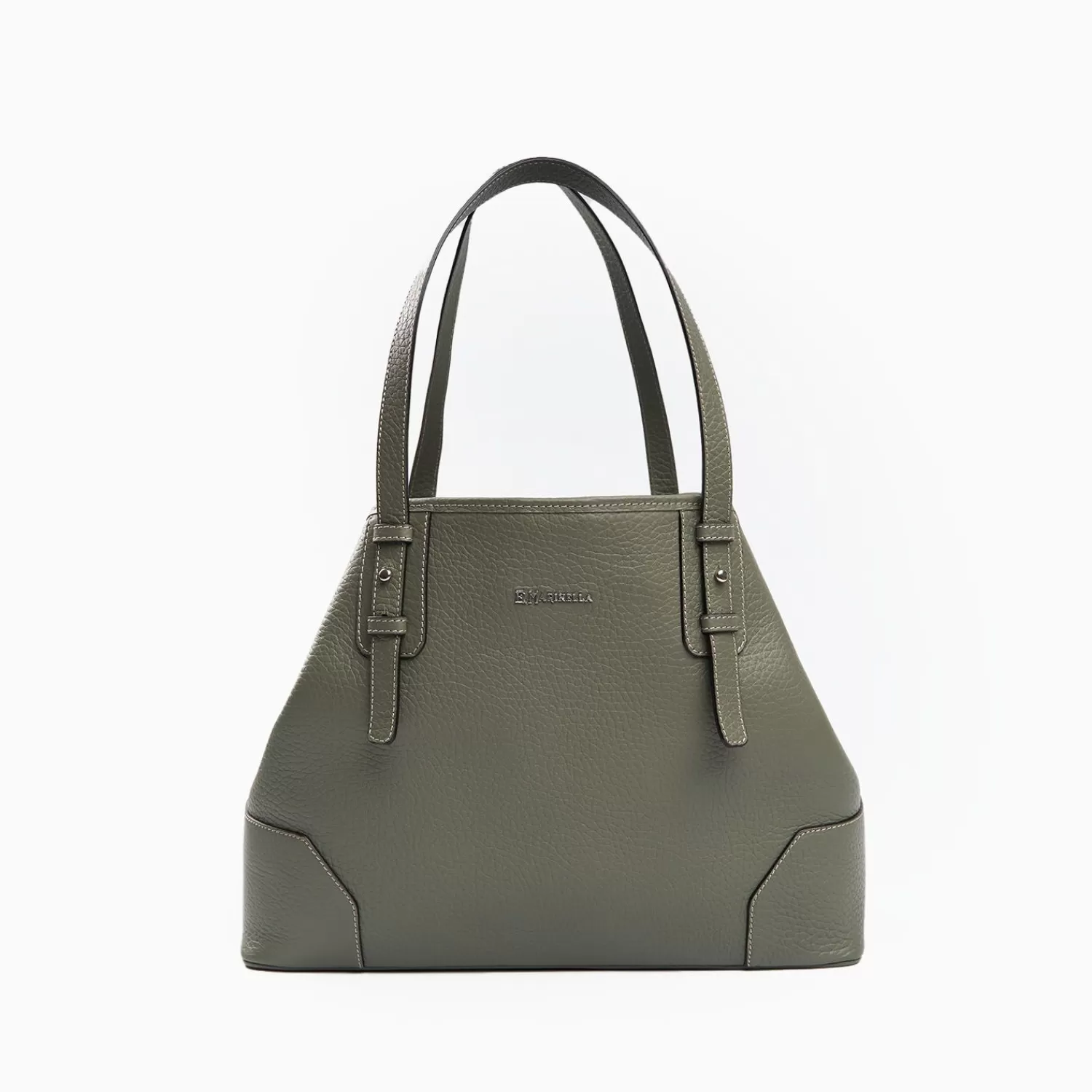 Green Textured Leather Tote Bag>E.Marinella Fashion