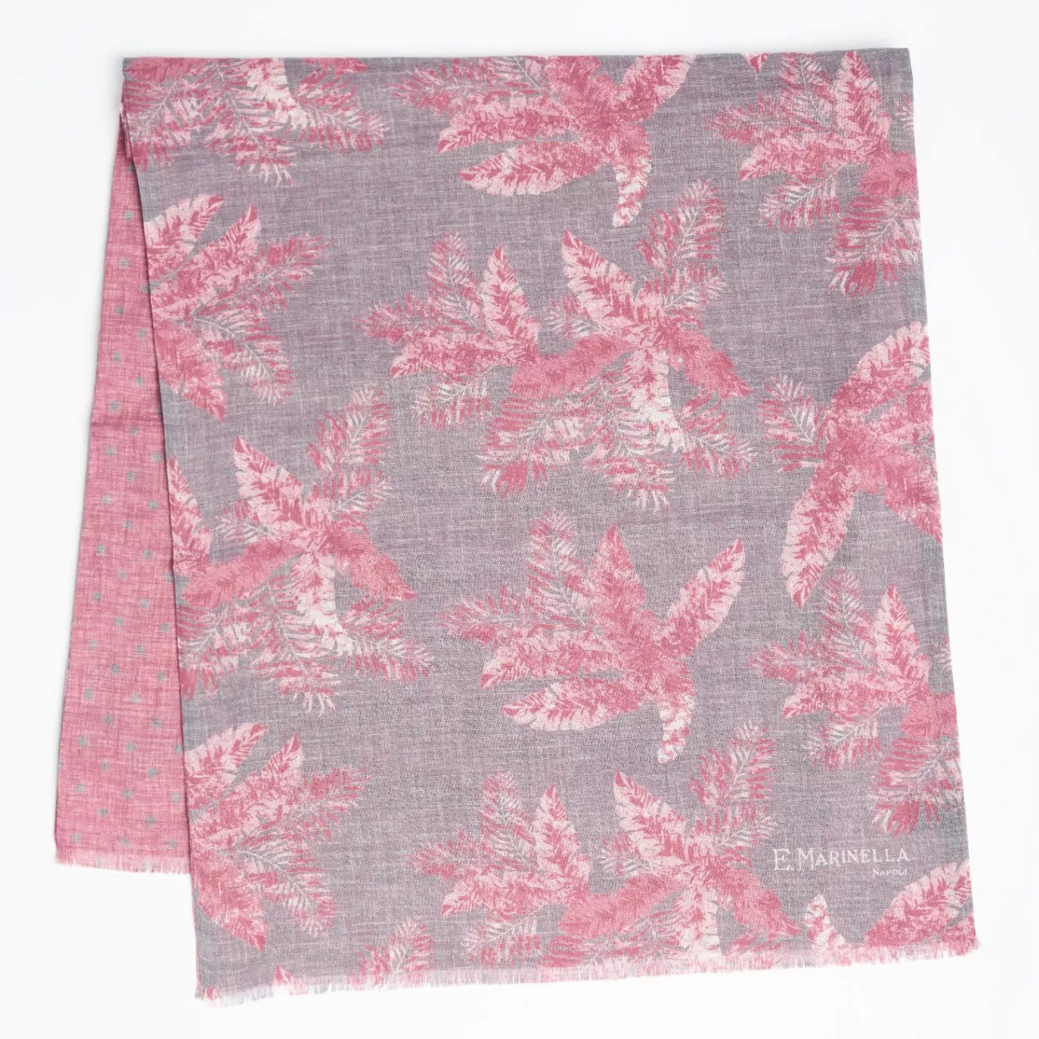 Grey And Pink Wool And Silk Scarf>E.Marinella Best