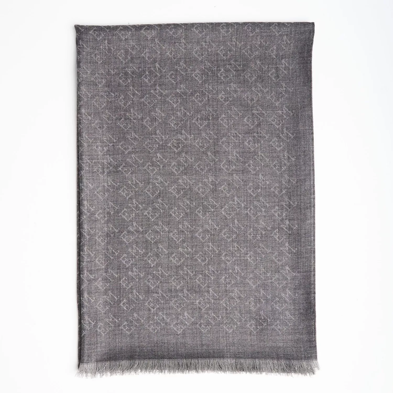 Grey Em Logo Scarf In Wool And Cashmere>E.Marinella Outlet