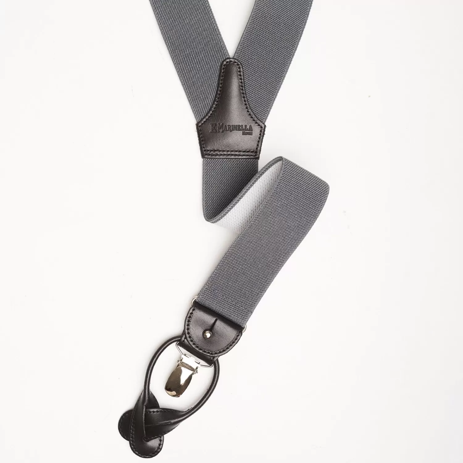 Grey Plain Colour Braces>E.Marinella Cheap