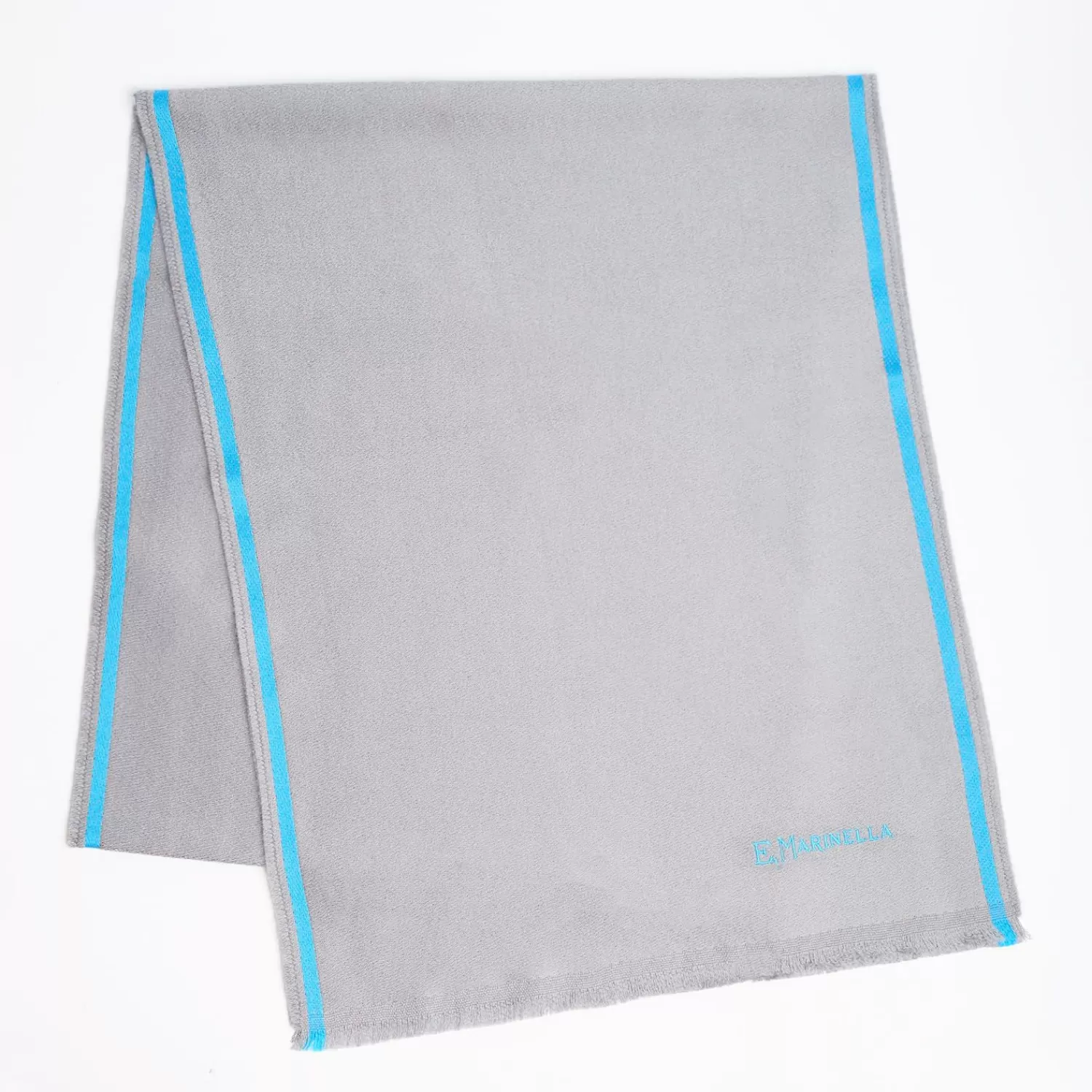 Grey Solid Colour Scarf With Contrasting Edge>E.Marinella Shop