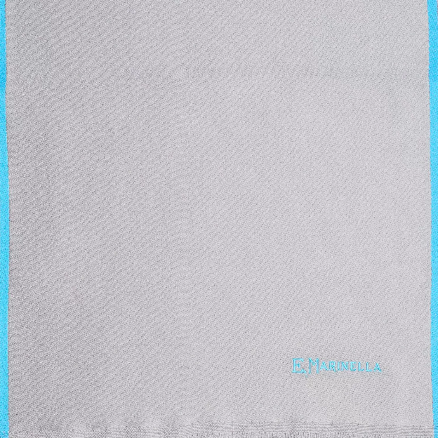Grey Solid Colour Scarf With Contrasting Edge>E.Marinella Shop