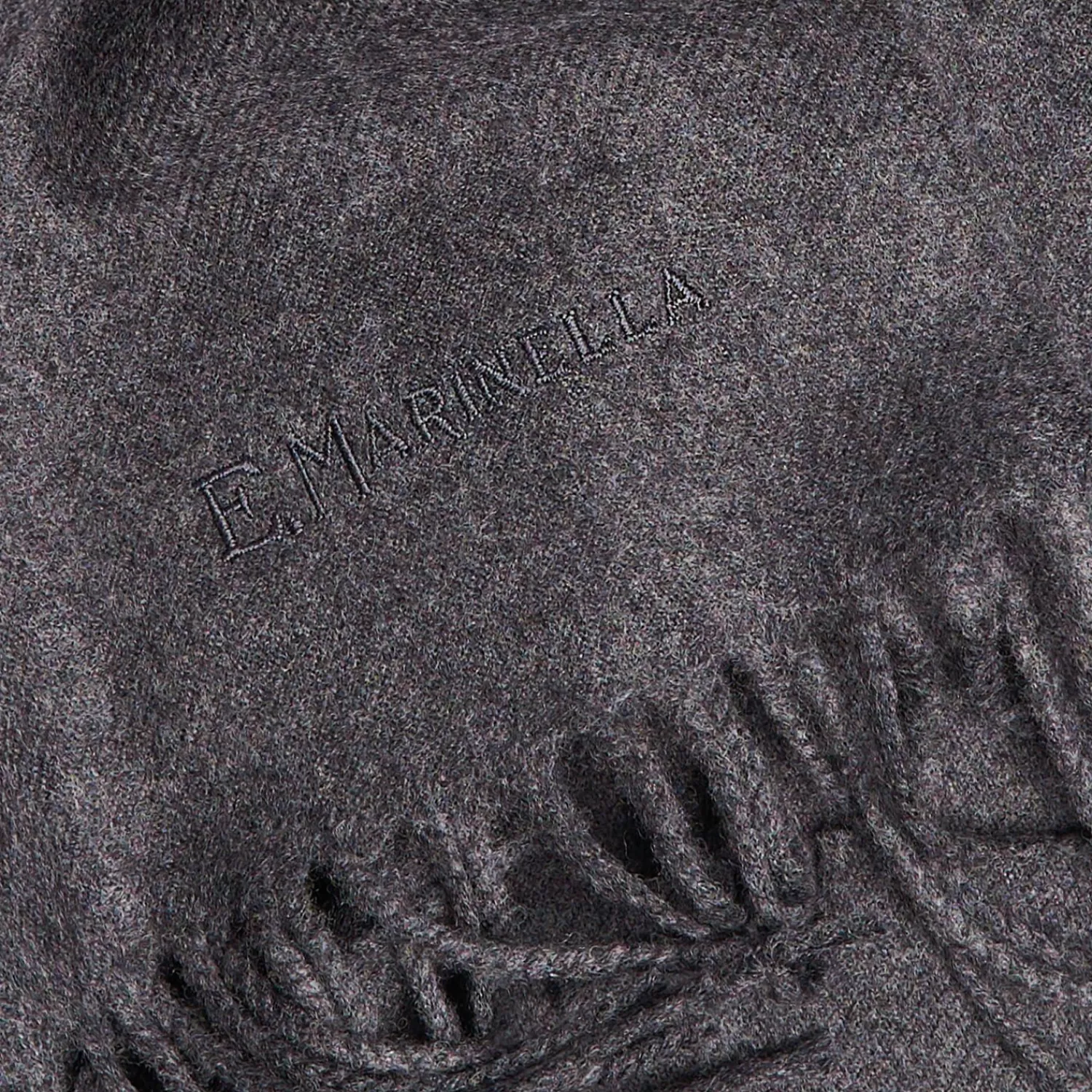 Grey Solid Wool Scarf>E.Marinella Clearance