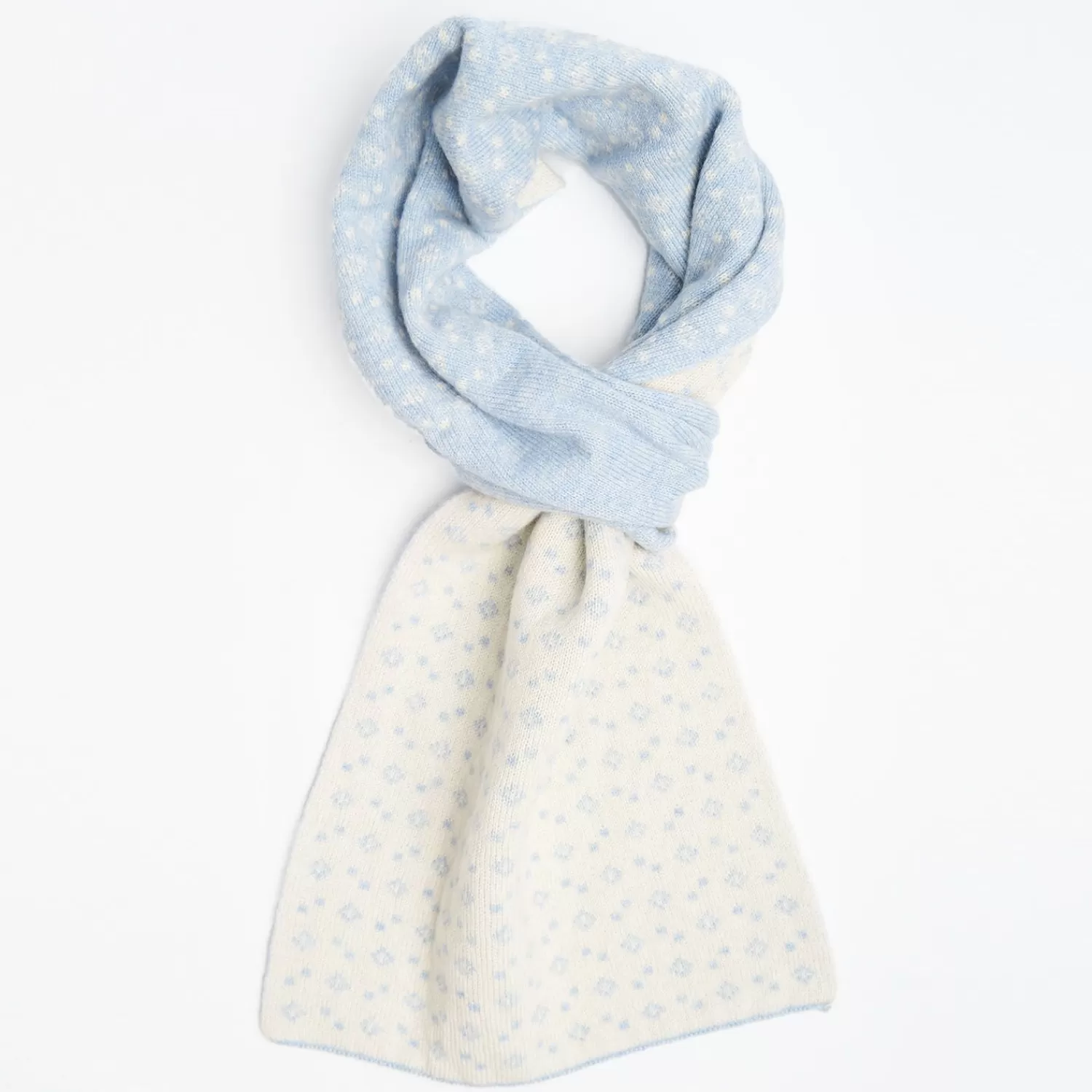 Light Blue And Beige Two-Tone Cashmere Neck Warmer Geometric Pattern>E.Marinella Best Sale