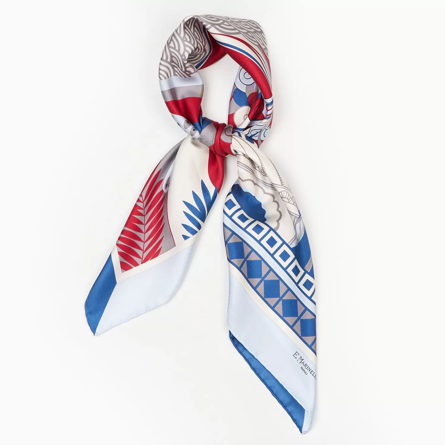 Light Blue And Blue Silk Scarf 90 - Pulcinella In Naples>E.Marinella Discount