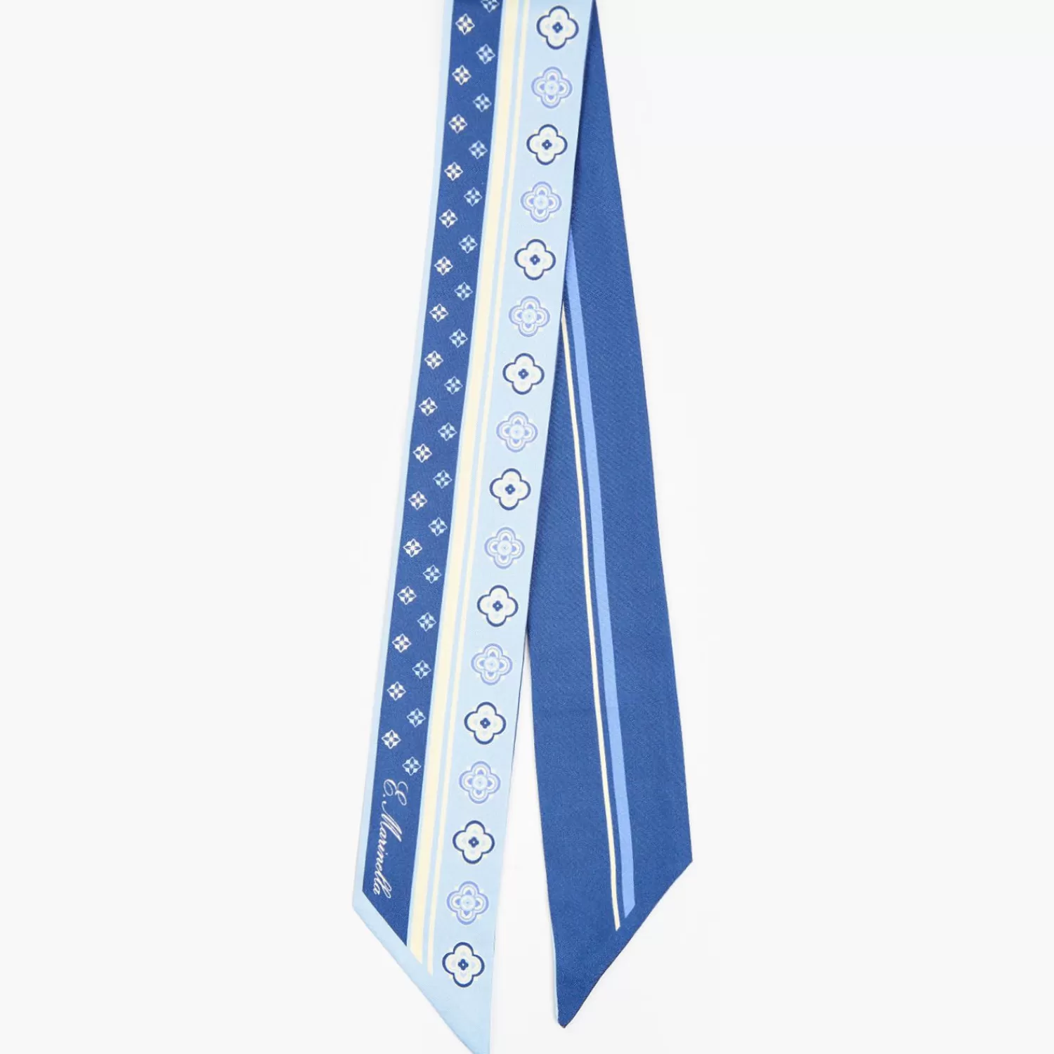 Light Blue And Blue Silk Twilly>E.Marinella New