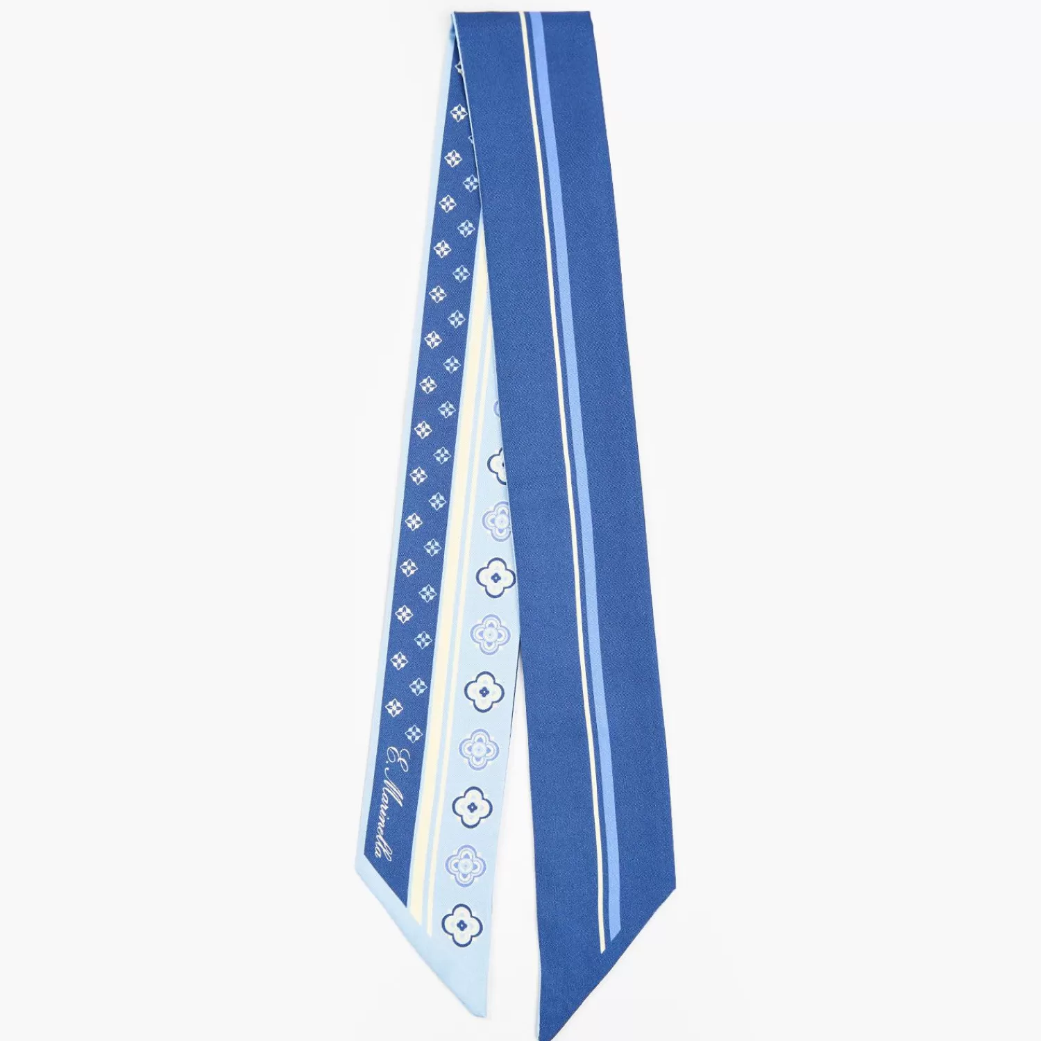 Light Blue And Blue Silk Twilly>E.Marinella New