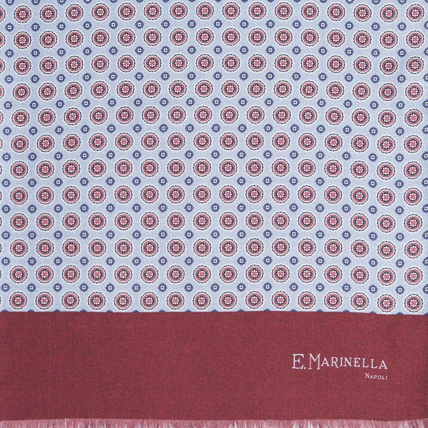Light Blue And Burgundy Double Silk Scarf>E.Marinella Hot