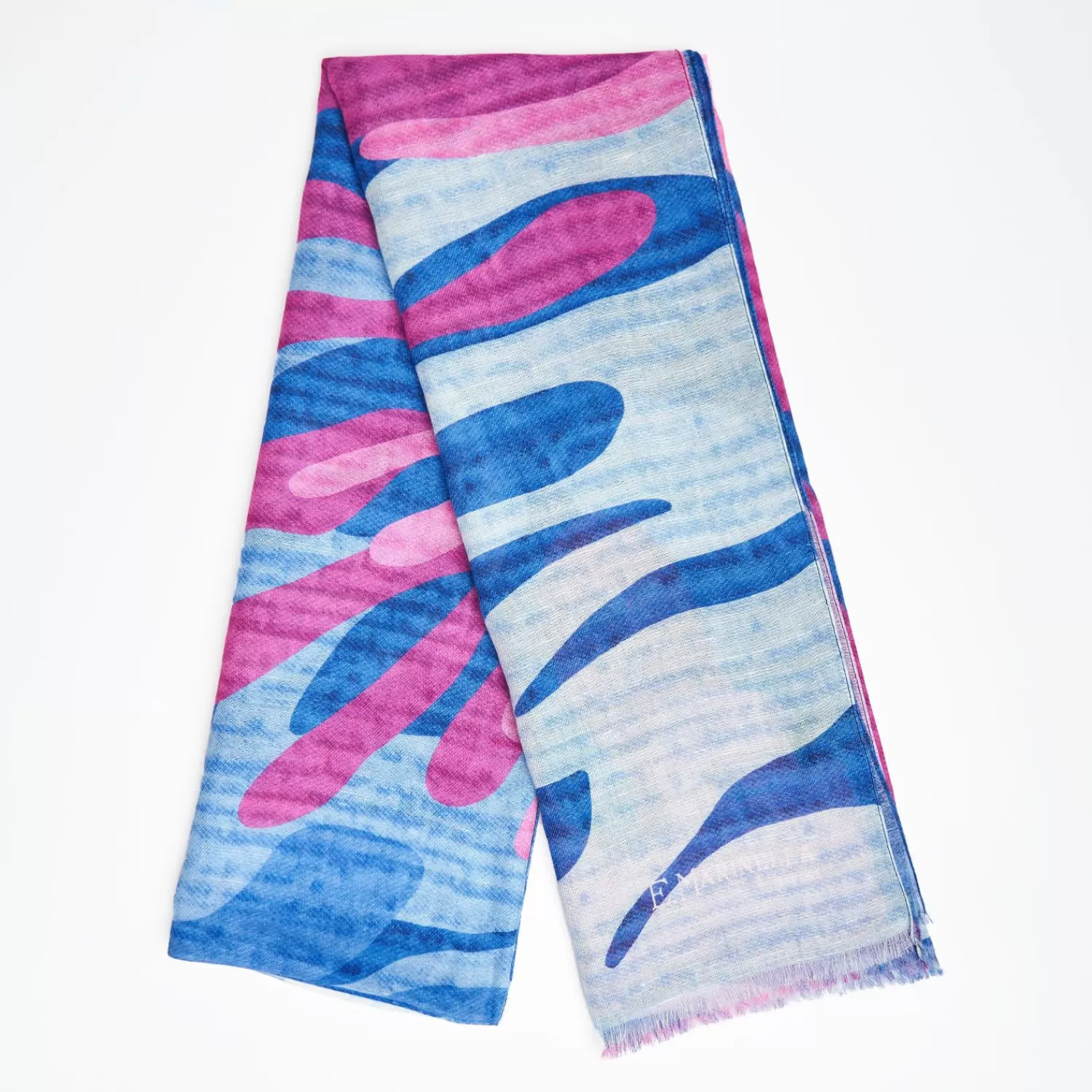 Light Blue And Fuchsia Cotton And Linen Stole>E.Marinella Sale