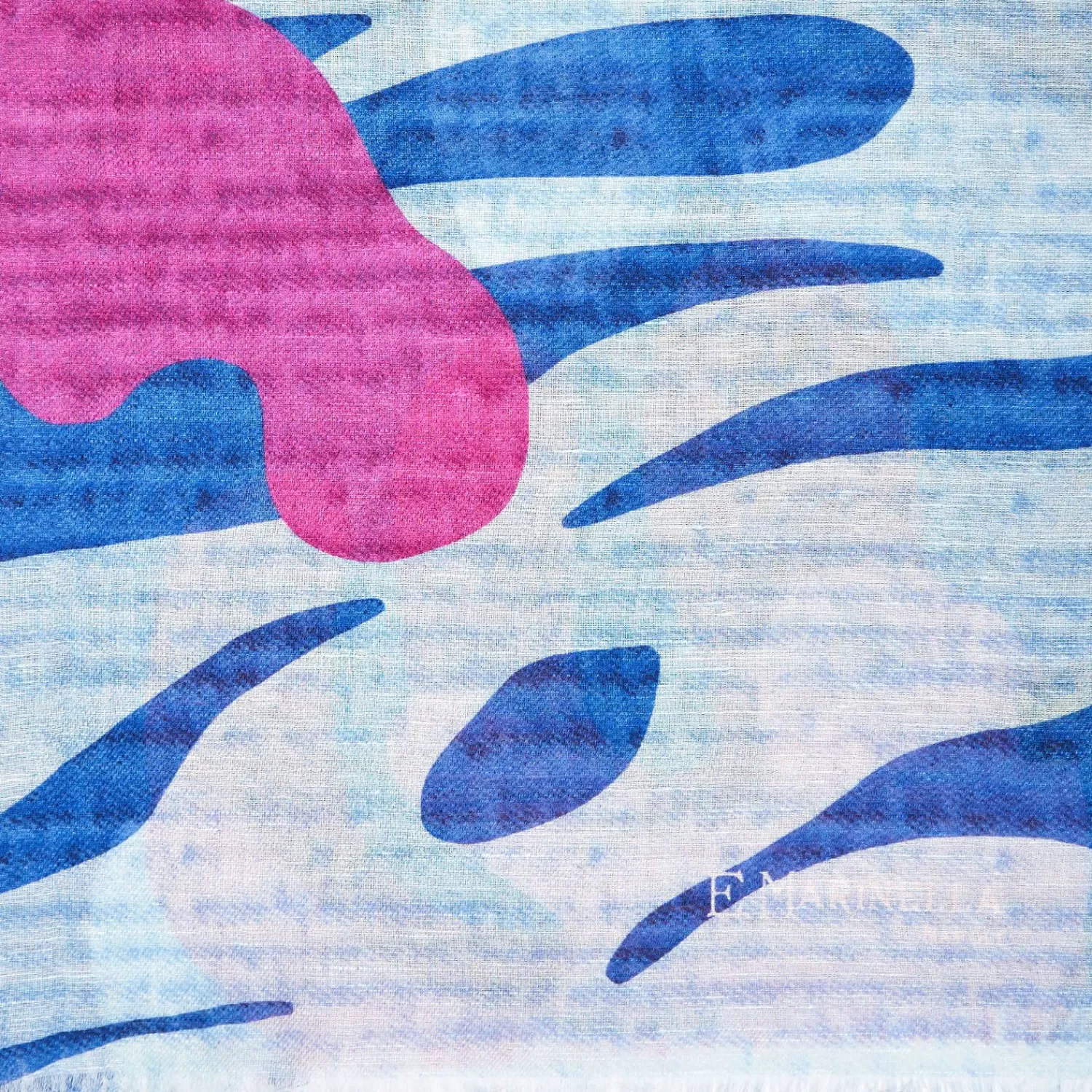 Light Blue And Fuchsia Cotton And Linen Stole>E.Marinella Sale