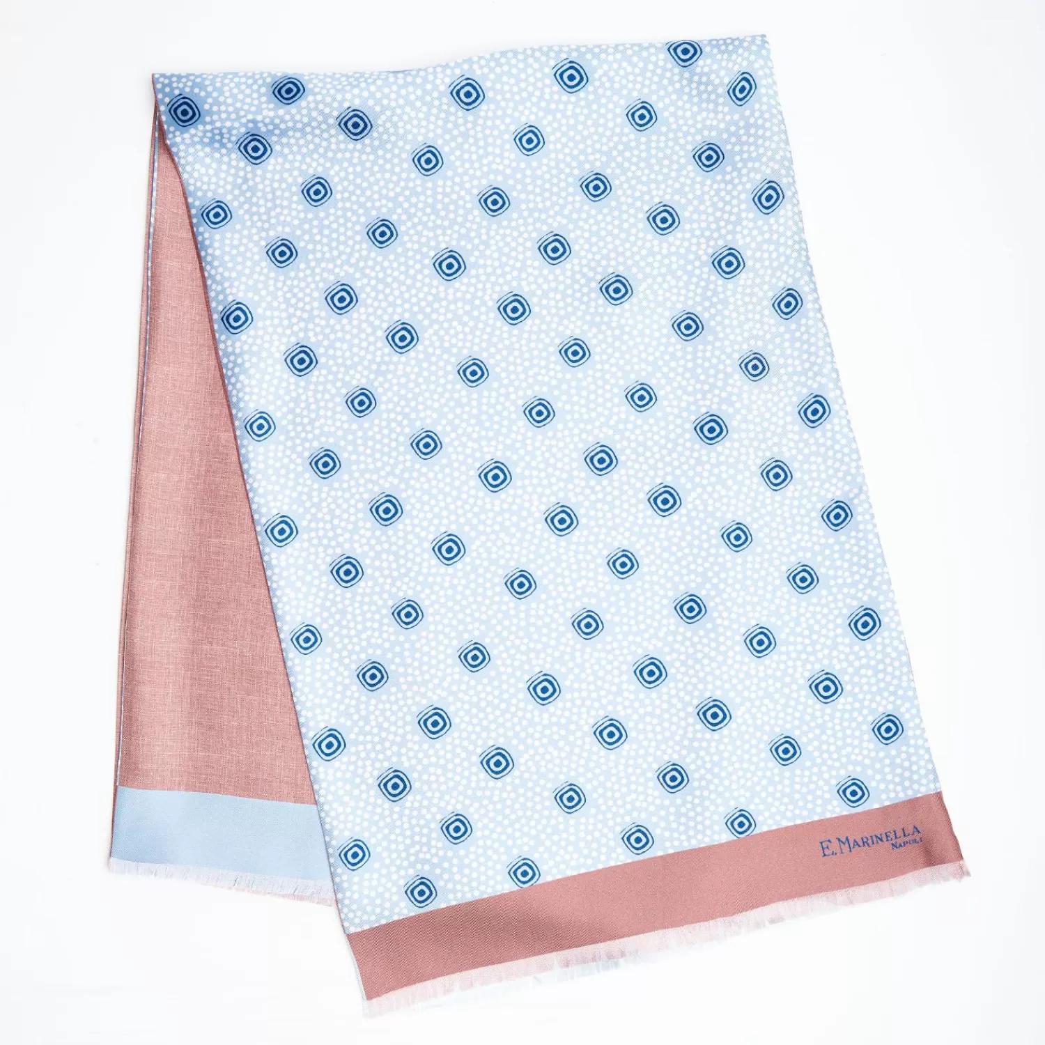 Light Blue And Pink Double Silk Scarf>E.Marinella Sale