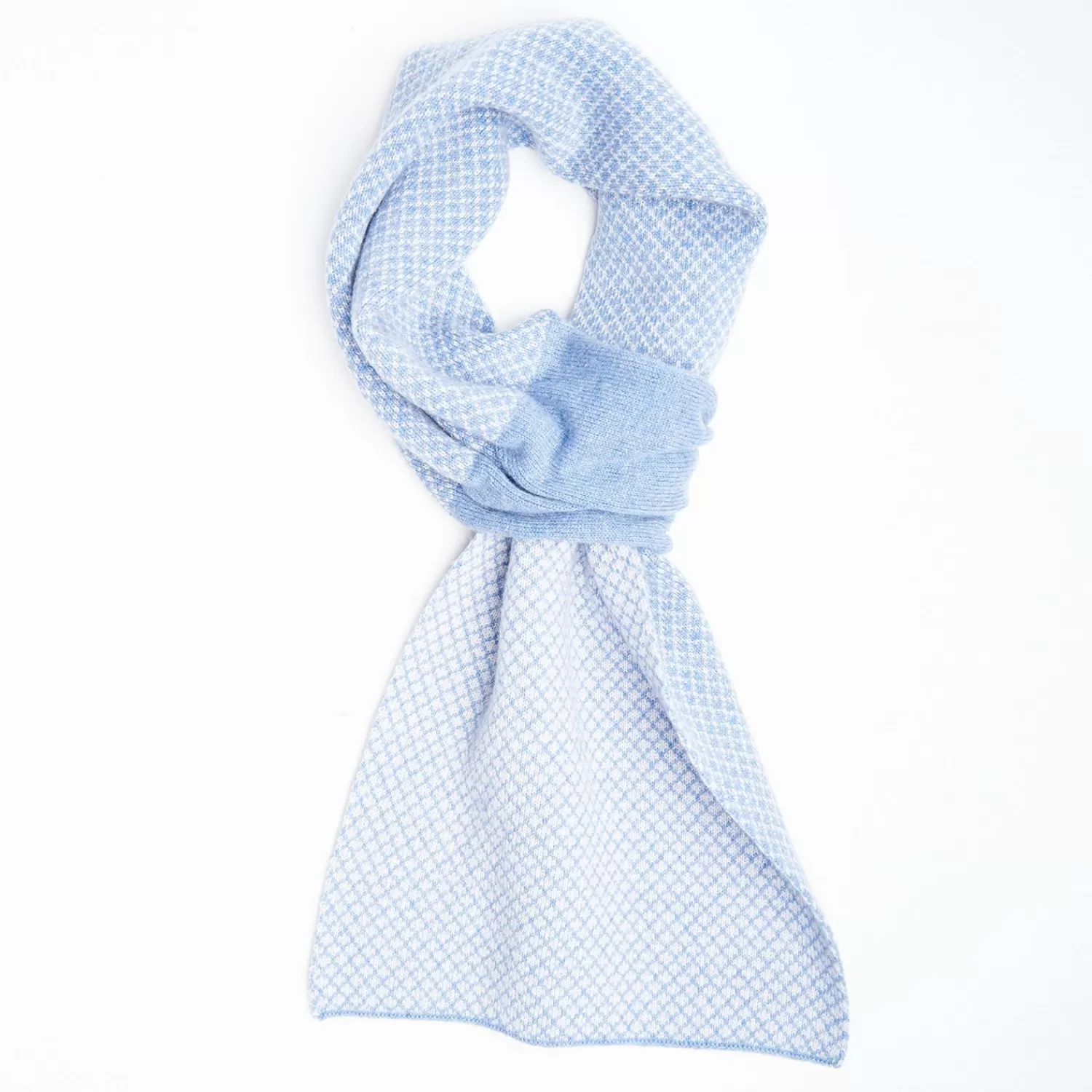 Light Blue And White Cashmere Neck Warmer>E.Marinella Outlet