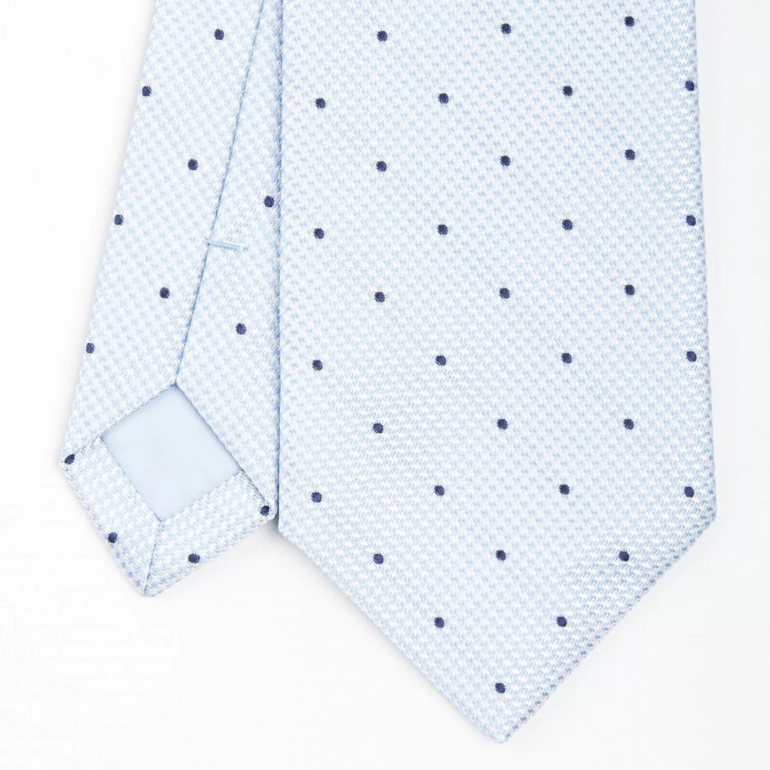 Light Blue Ceremonial Jacquard Silk Tie - Polka Dot Pattern>E.Marinella Cheap