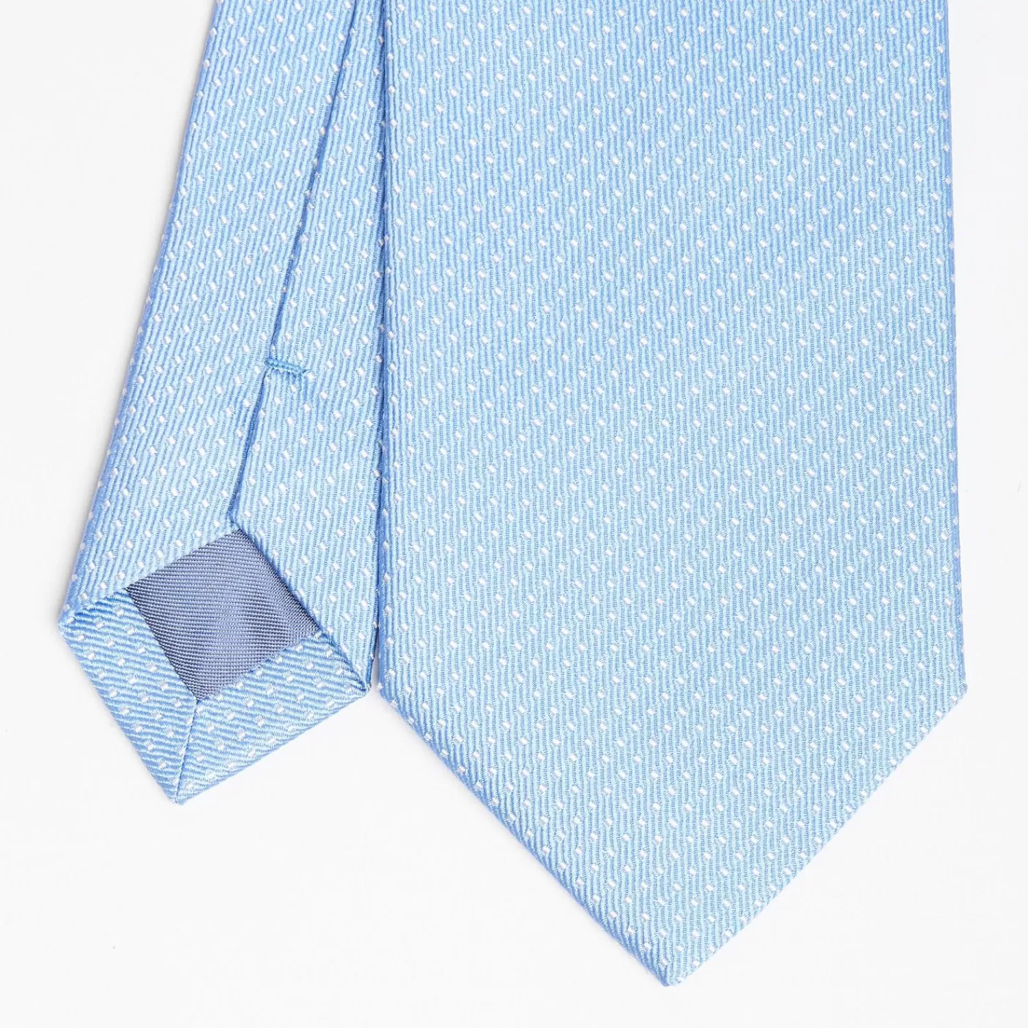 Light Blue Ceremonial Jacquard Silk Tie - Small Polka Dot Pattern>E.Marinella Hot