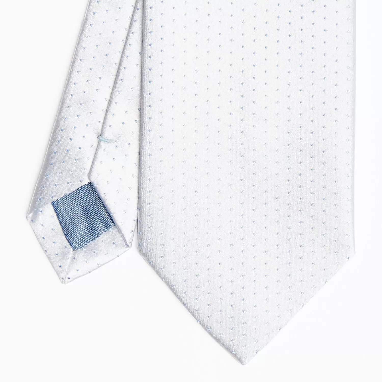 Light Blue Cerimonial Silk Satin Tie Small Polka Dot Pattern>E.Marinella Sale