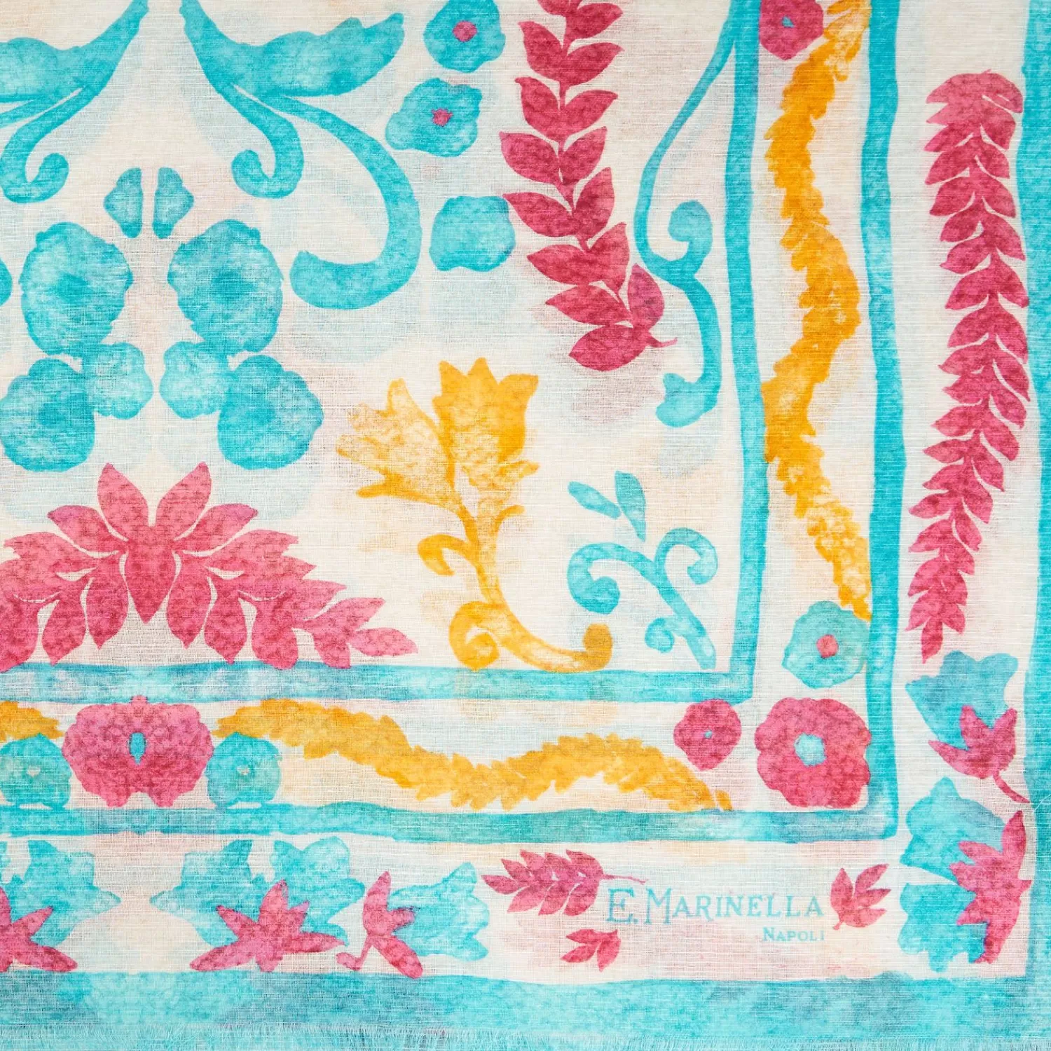 Light Blue Cotton And Linen Scarf - Summer Vibes>E.Marinella Fashion