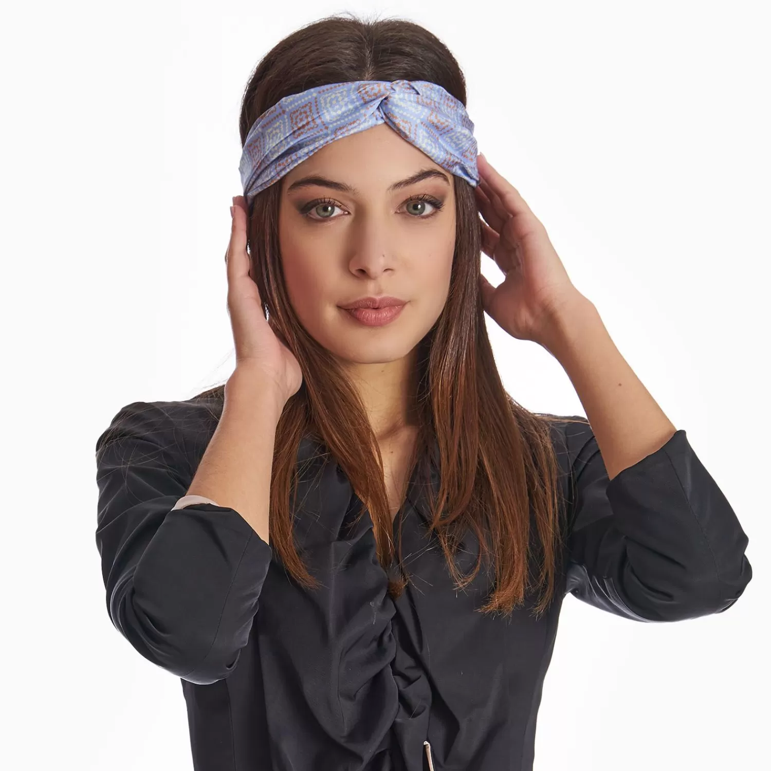 Light Blue Headscarf Twist - Archivio Pattern>E.Marinella Online