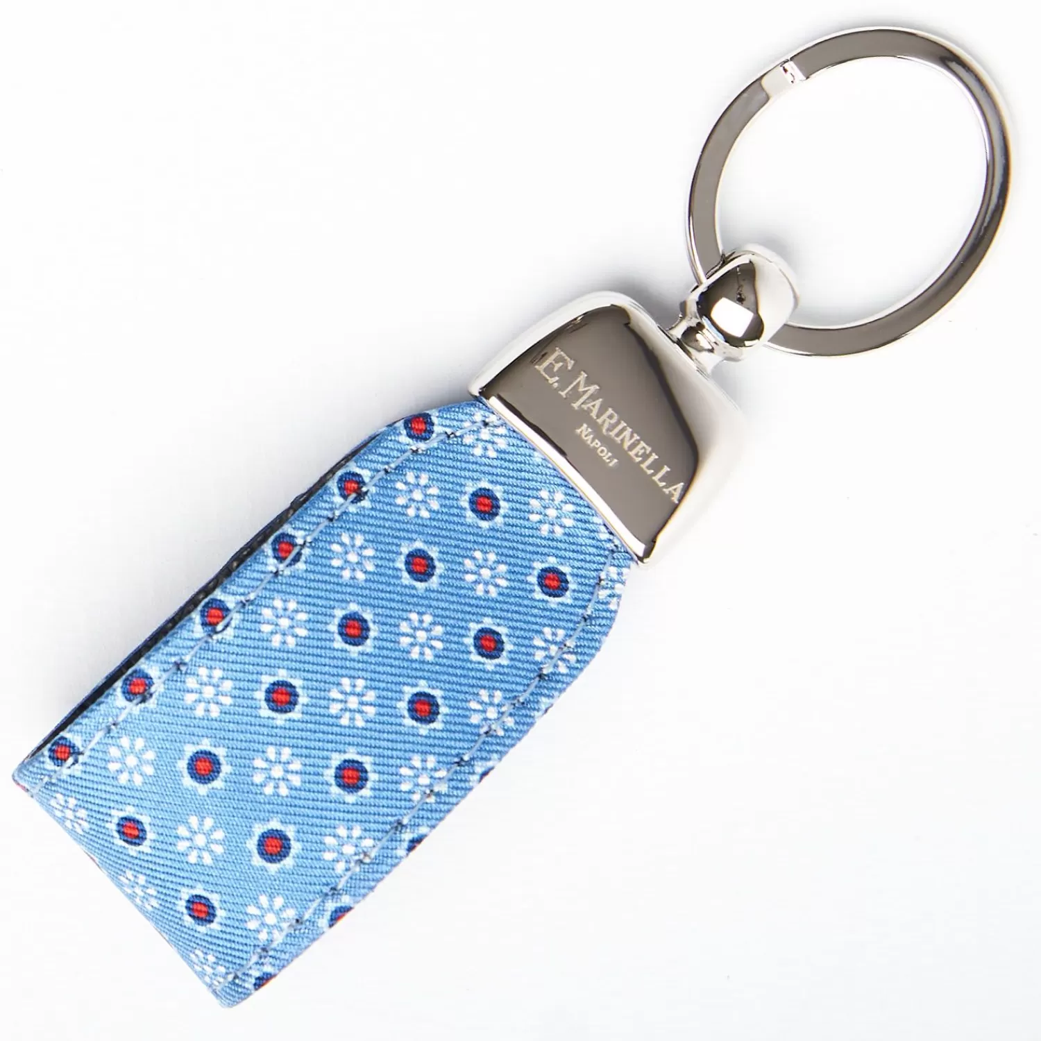 Light Blue Keyfob In Silk And Leather>E.Marinella Cheap