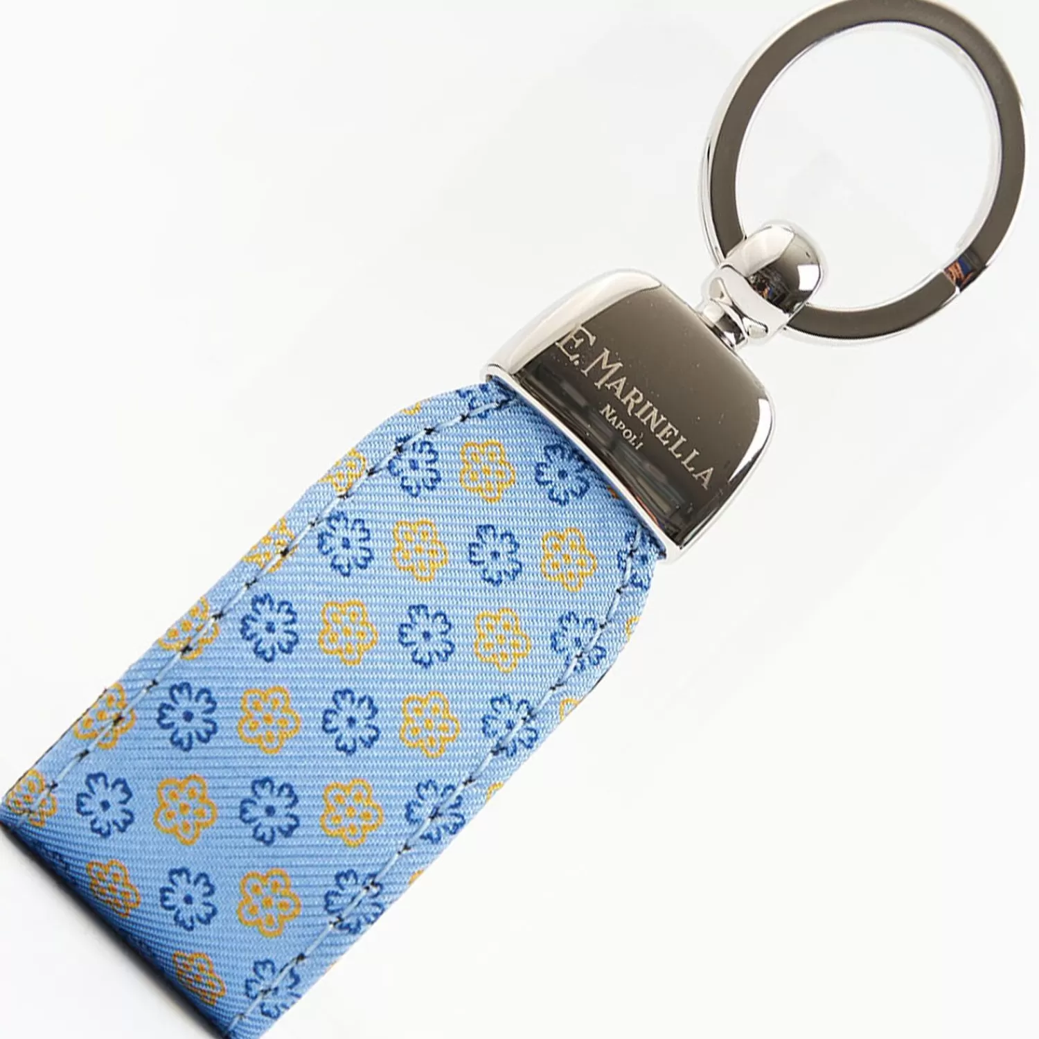 Light Blue Keyfob In Silk And Leather>E.Marinella Discount