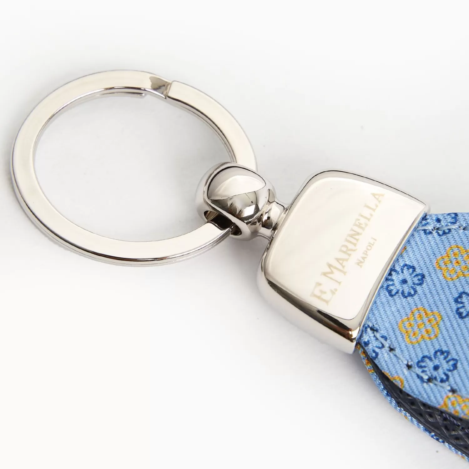 Light Blue Keyfob In Silk And Leather>E.Marinella Discount