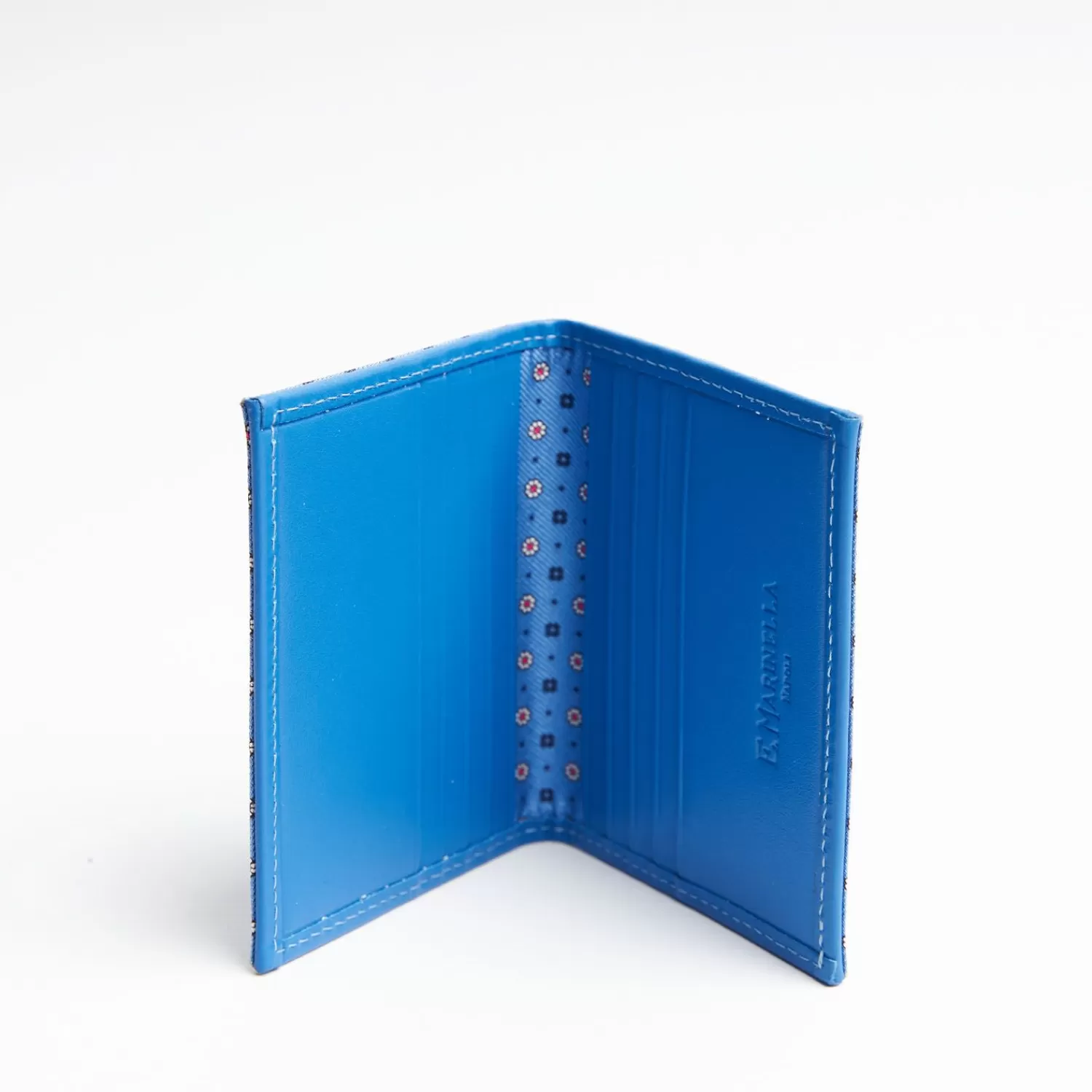 Light Blue Leather Folding Card Holder - 10 Compartments>E.Marinella Flash Sale