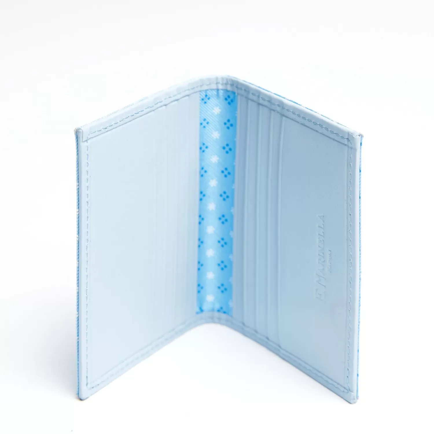 Light Blue Leather Folding Card Holder - 10 Compartments>E.Marinella Fashion