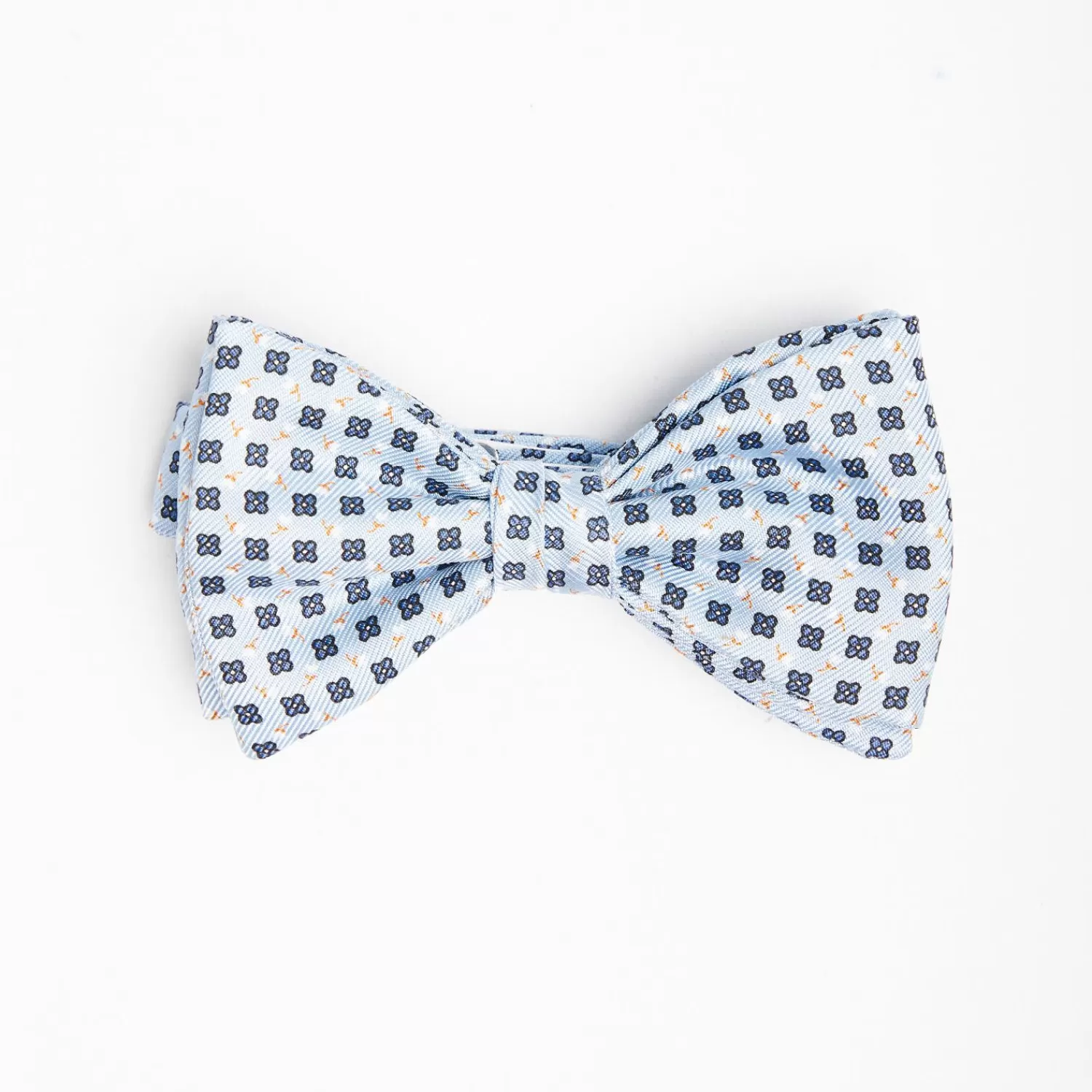 Light Blue Pre-Knotted Bowtie - Small Flower Pattern>E.Marinella Outlet