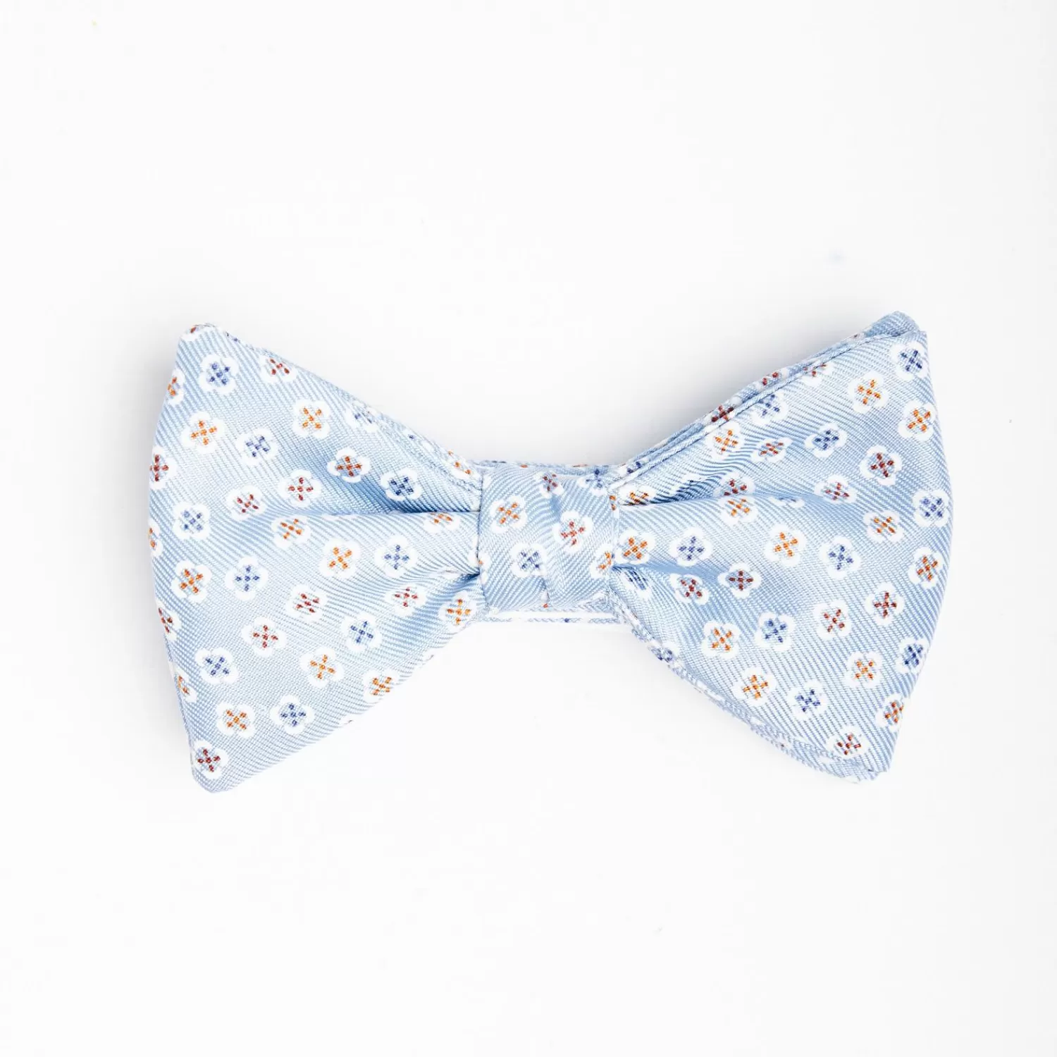 Light Blue Pre-Knotted Bowtie - Small Flower Pattern>E.Marinella Sale