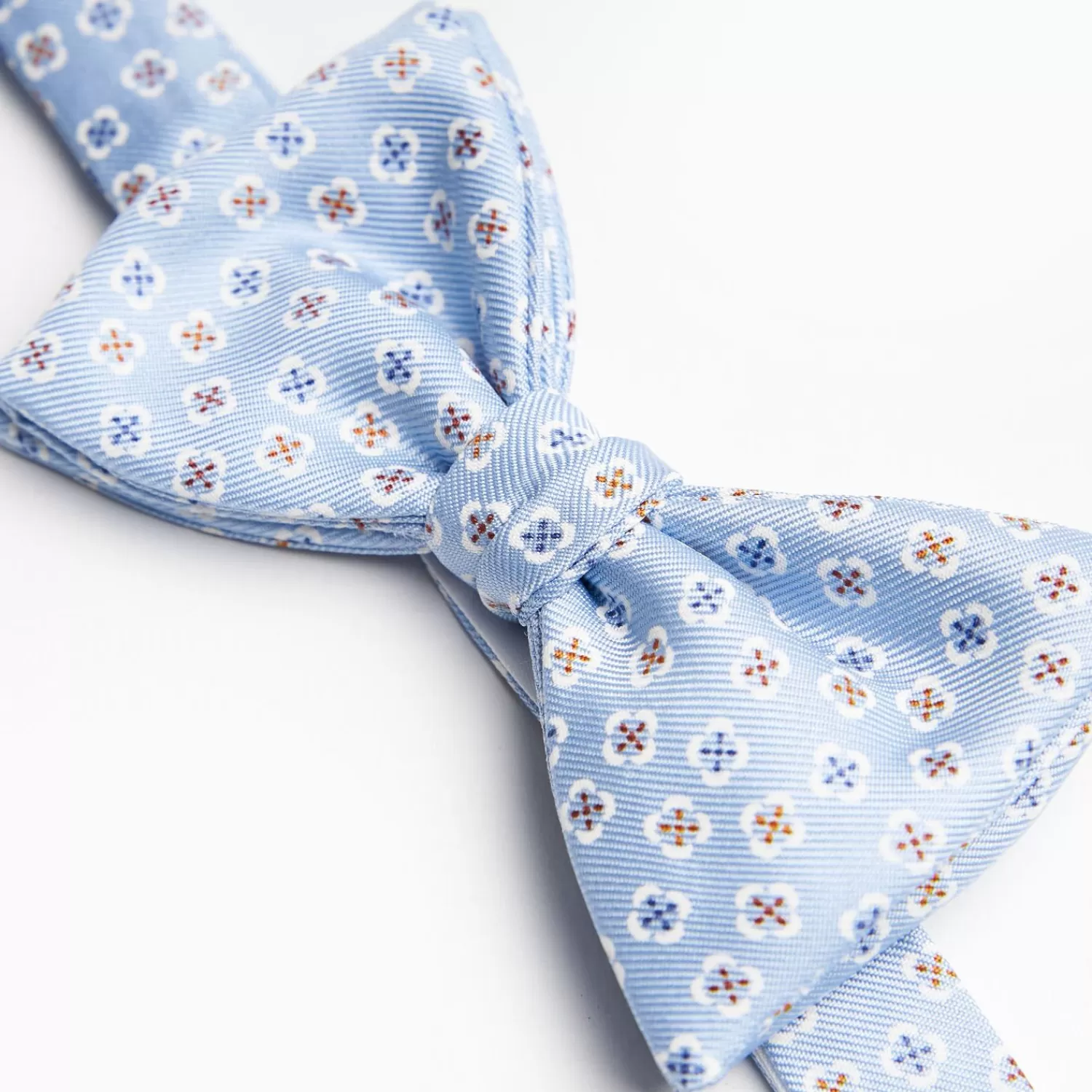 Light Blue Pre-Knotted Bowtie - Small Flower Pattern>E.Marinella Sale