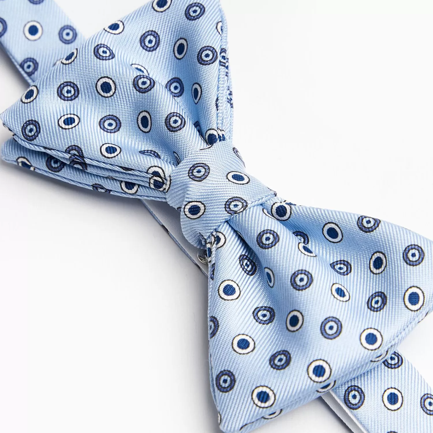 Light Blue Pre-Knotted Bowtie - Small Geometric Pattern>E.Marinella Online