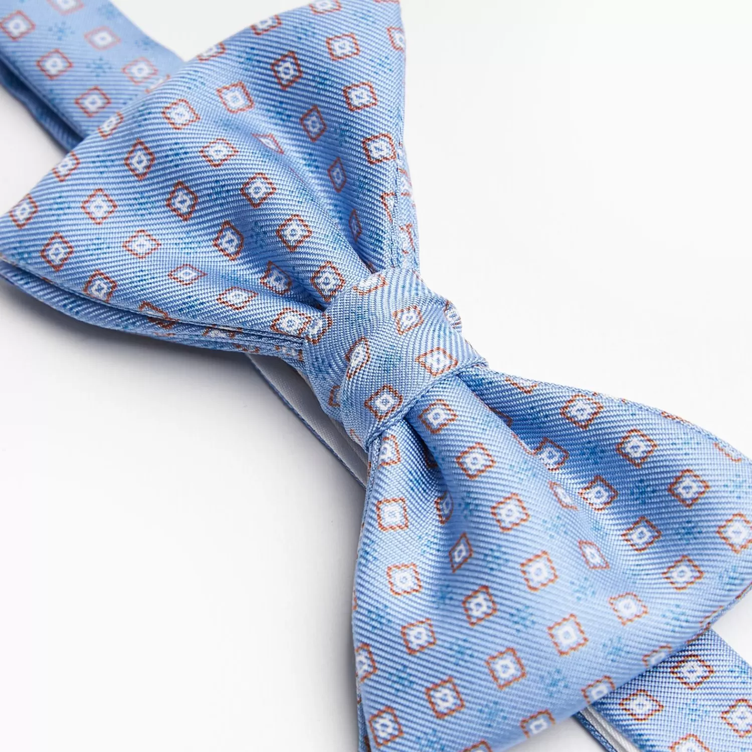 Light Blue Pre-Knotted Bowtie - Small Geometric Pattern>E.Marinella Cheap