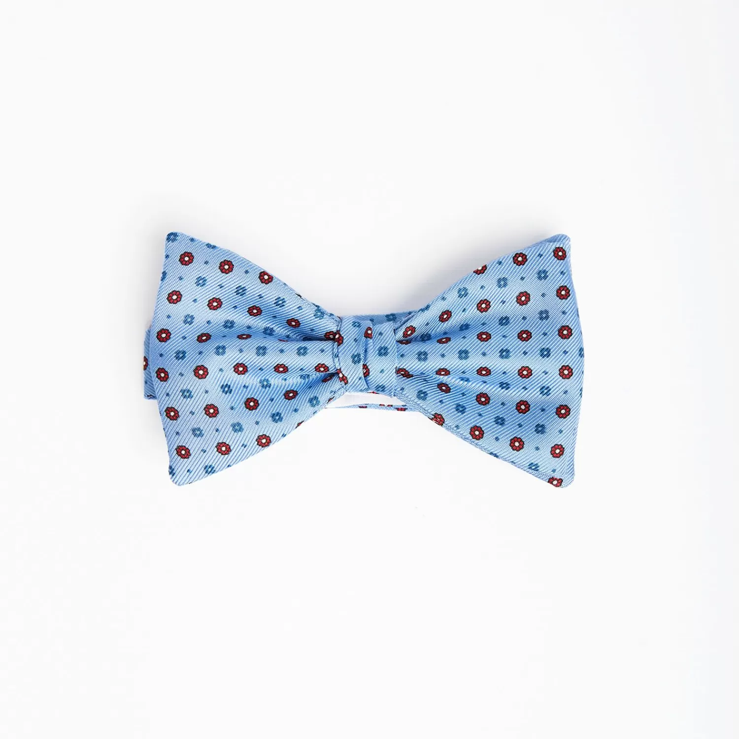 Light Blue Pre-Knotted Silk Bowtie - Small Flower Pattern>E.Marinella Cheap