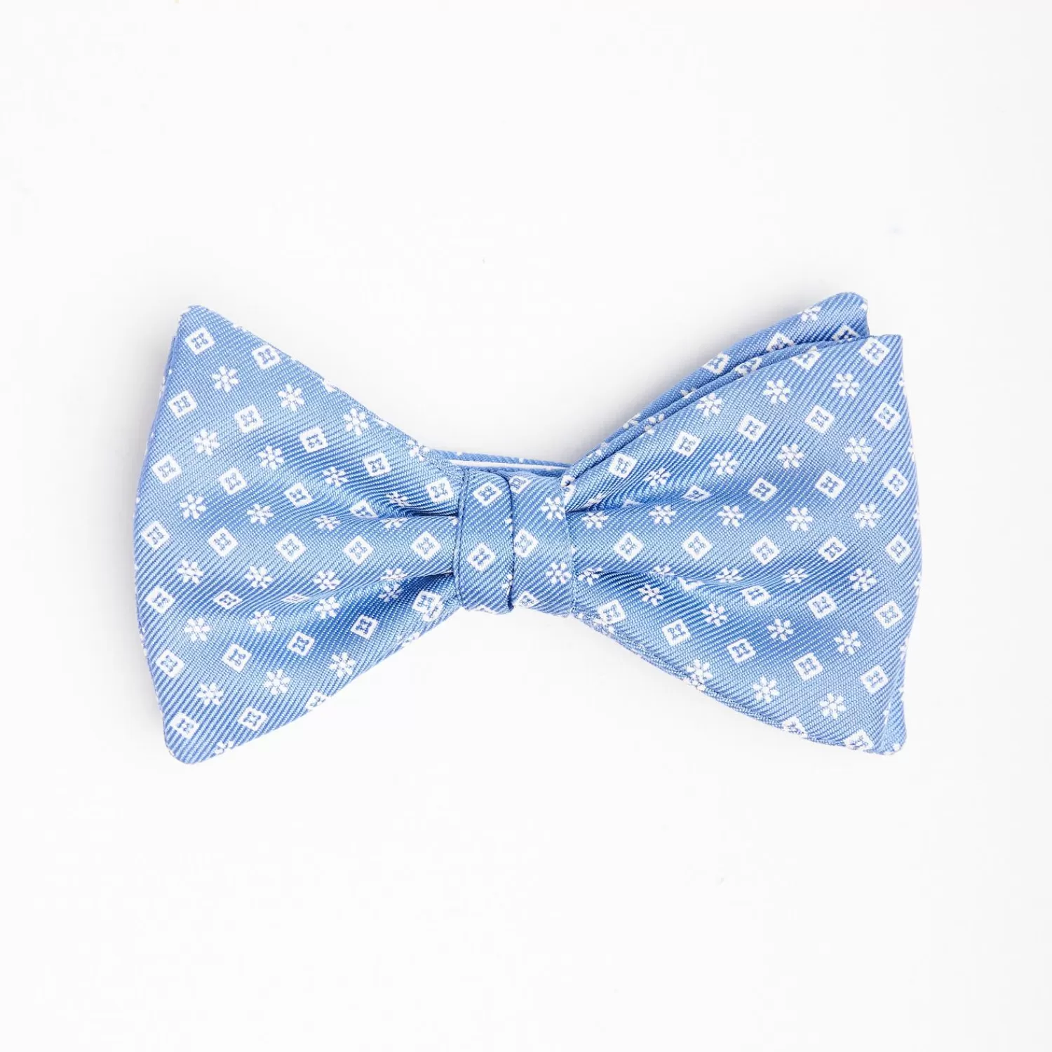 Light Blue Pre-Knotted Silk Bowtie - Small Flower Pattern>E.Marinella Sale