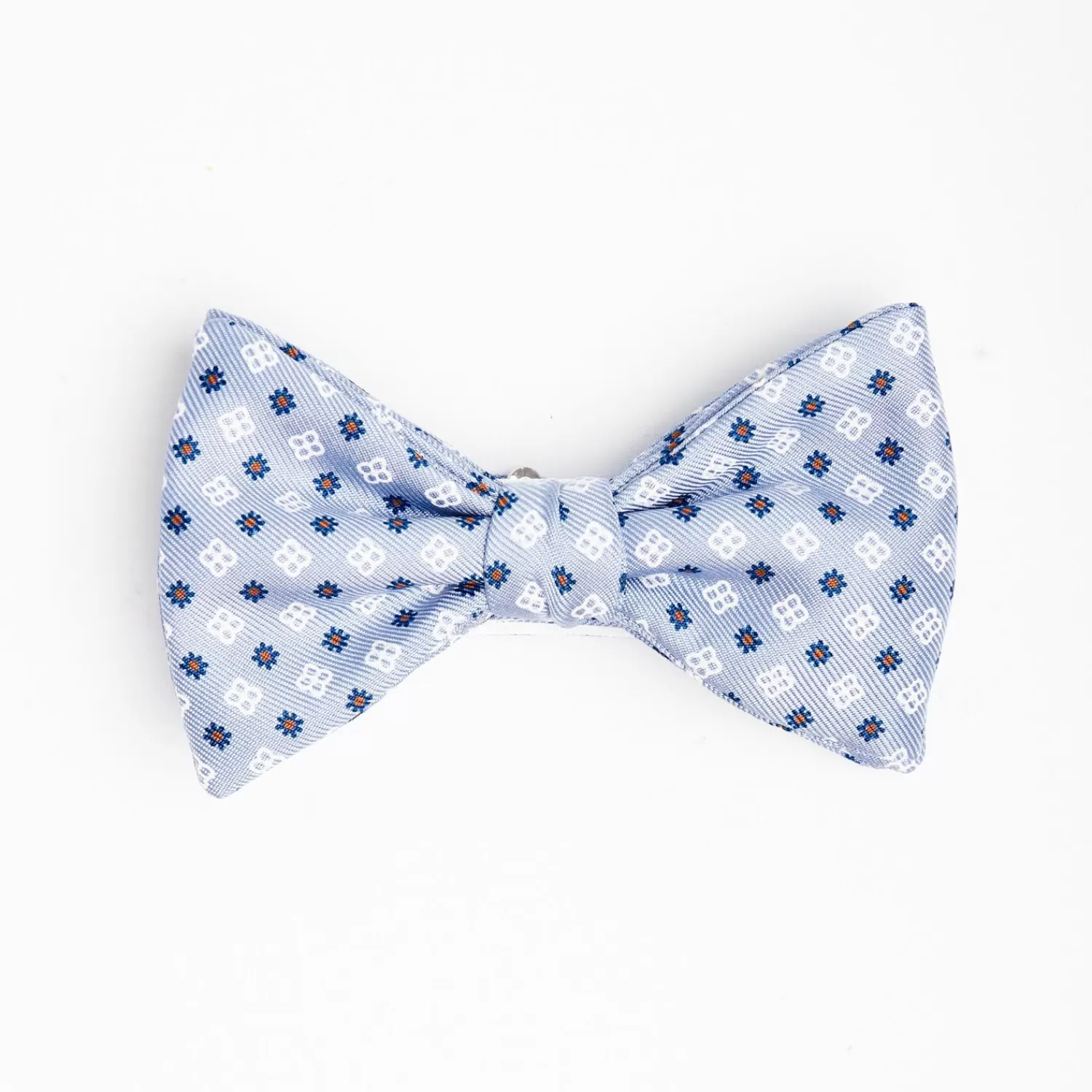 Light Blue Pre-Knotted Silk Bowtie - Small Flower Pattern>E.Marinella Fashion