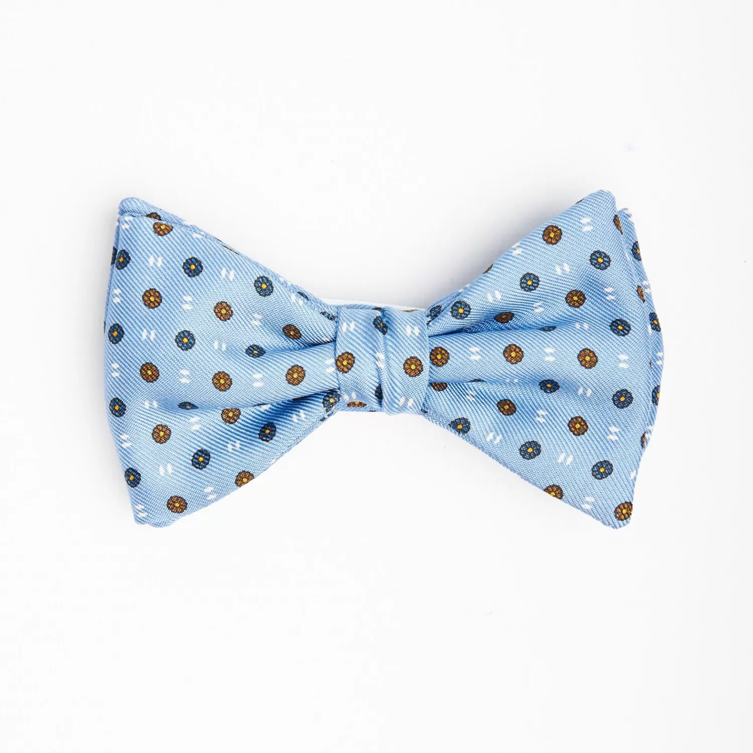 Light Blue Pre-Knotted Silk Bowtie - Small Flower Pattern>E.Marinella Best Sale