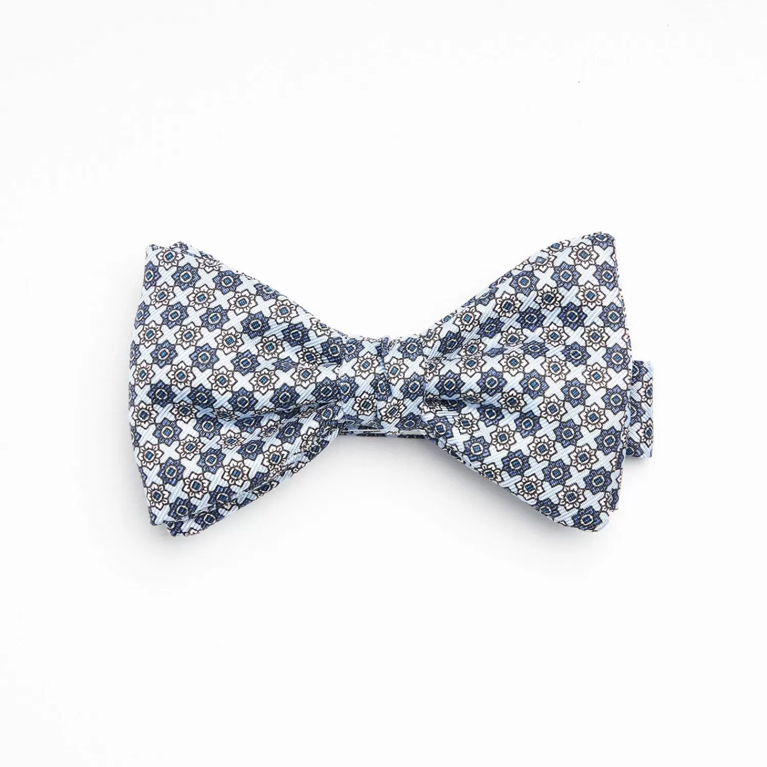 Light Blue Pre-Knotted Silk Bowtie- Large Flower Pattern>E.Marinella Cheap