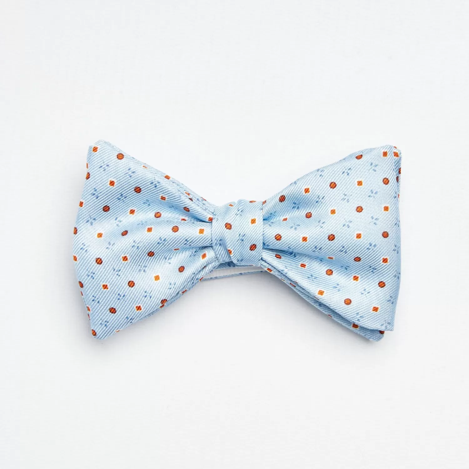 Light Blue Pre-Knotted Silk Bowtie- Small Flower Pattern>E.Marinella Best Sale