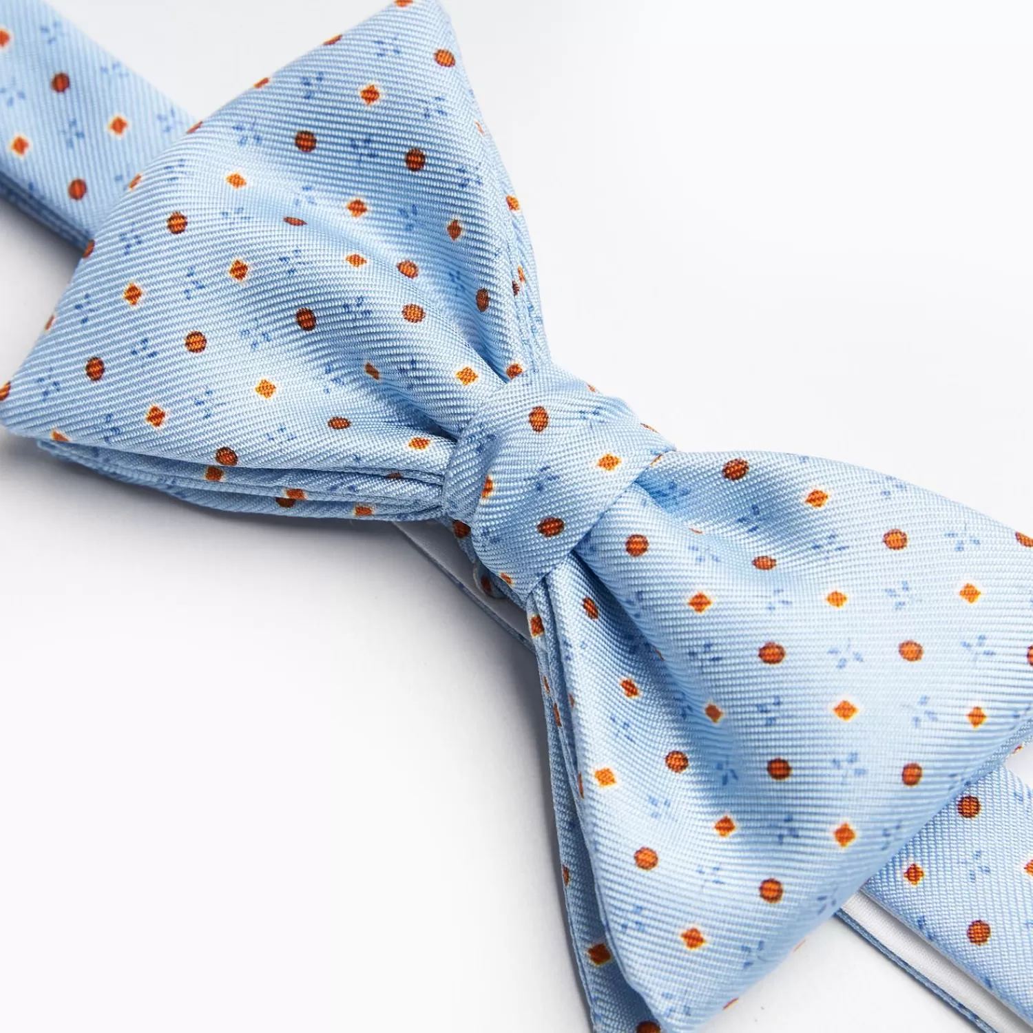 Light Blue Pre-Knotted Silk Bowtie- Small Flower Pattern>E.Marinella Best Sale