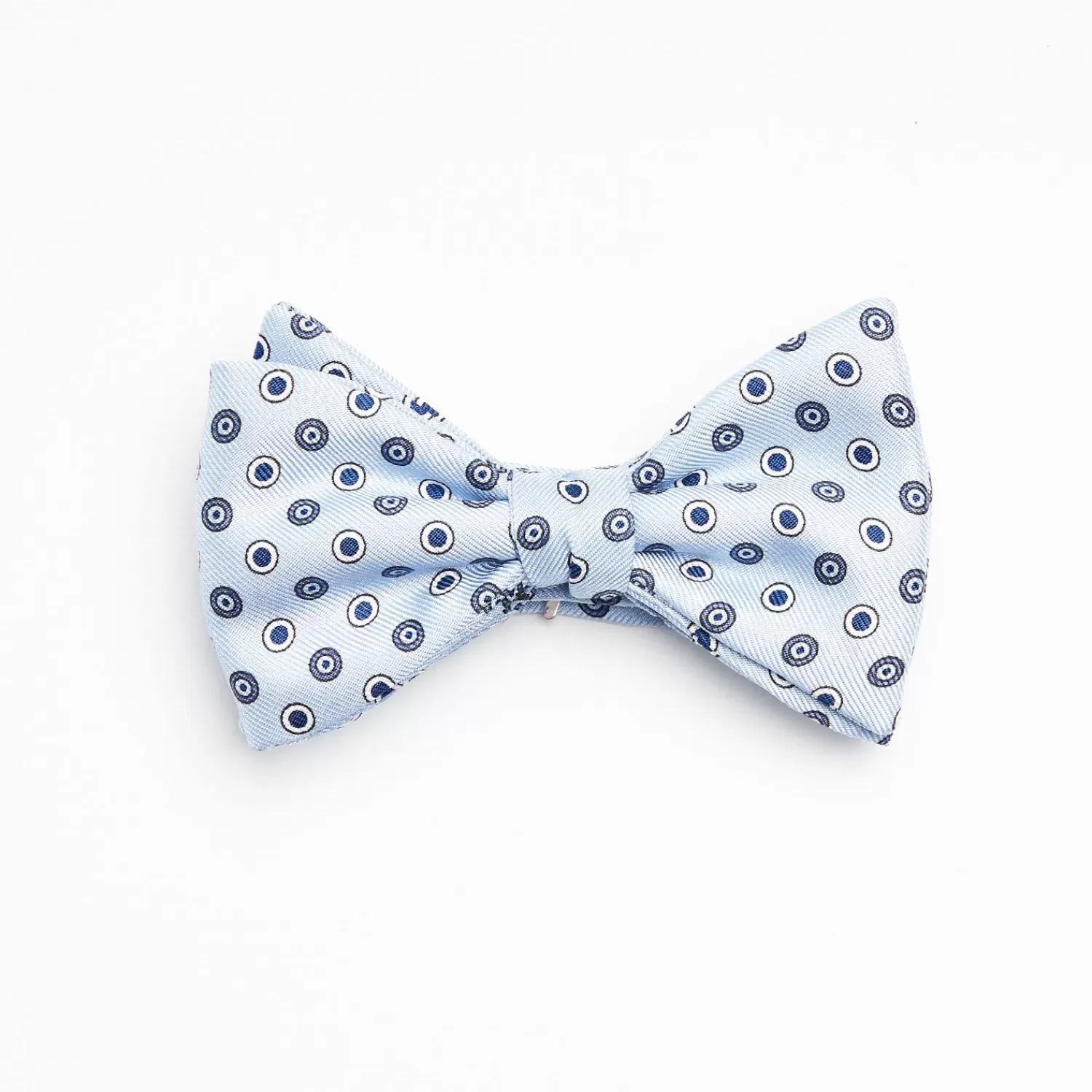 Light Blue Pre-Knotted Silk Bowtie- Small Geometric Pattern>E.Marinella Clearance