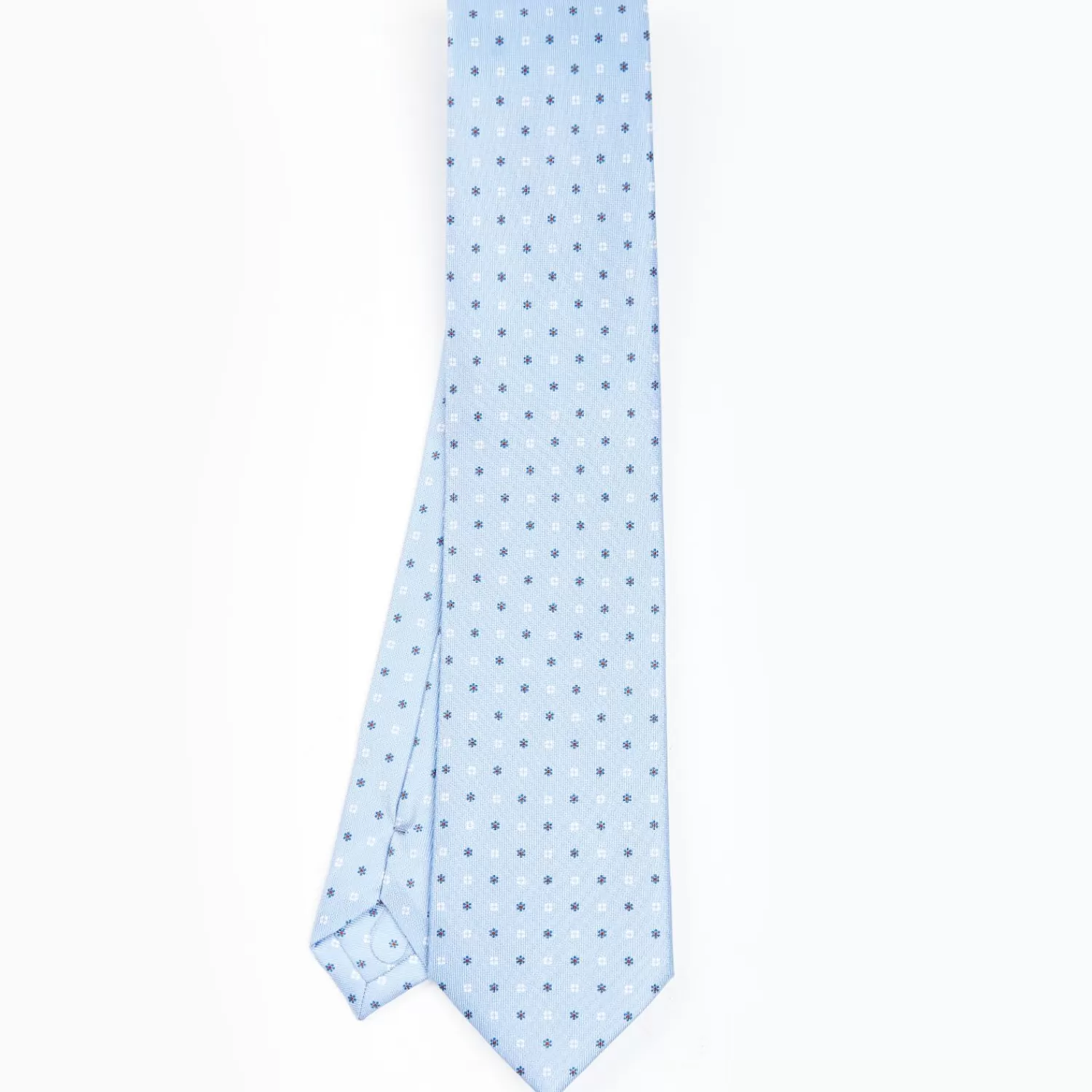 Light Blue Sartorial Classic Silk Tie - Small Flower Designs>E.Marinella Discount