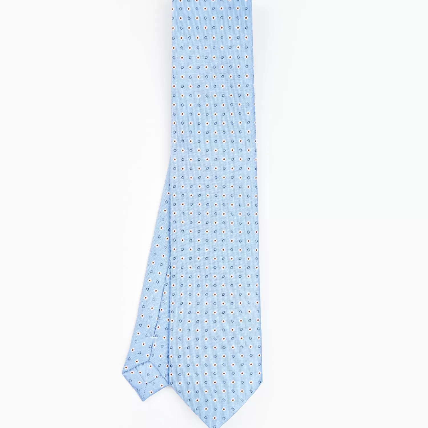 Light Blue Sartorial Classic Silk Tie - Small Flower Designs>E.Marinella Cheap