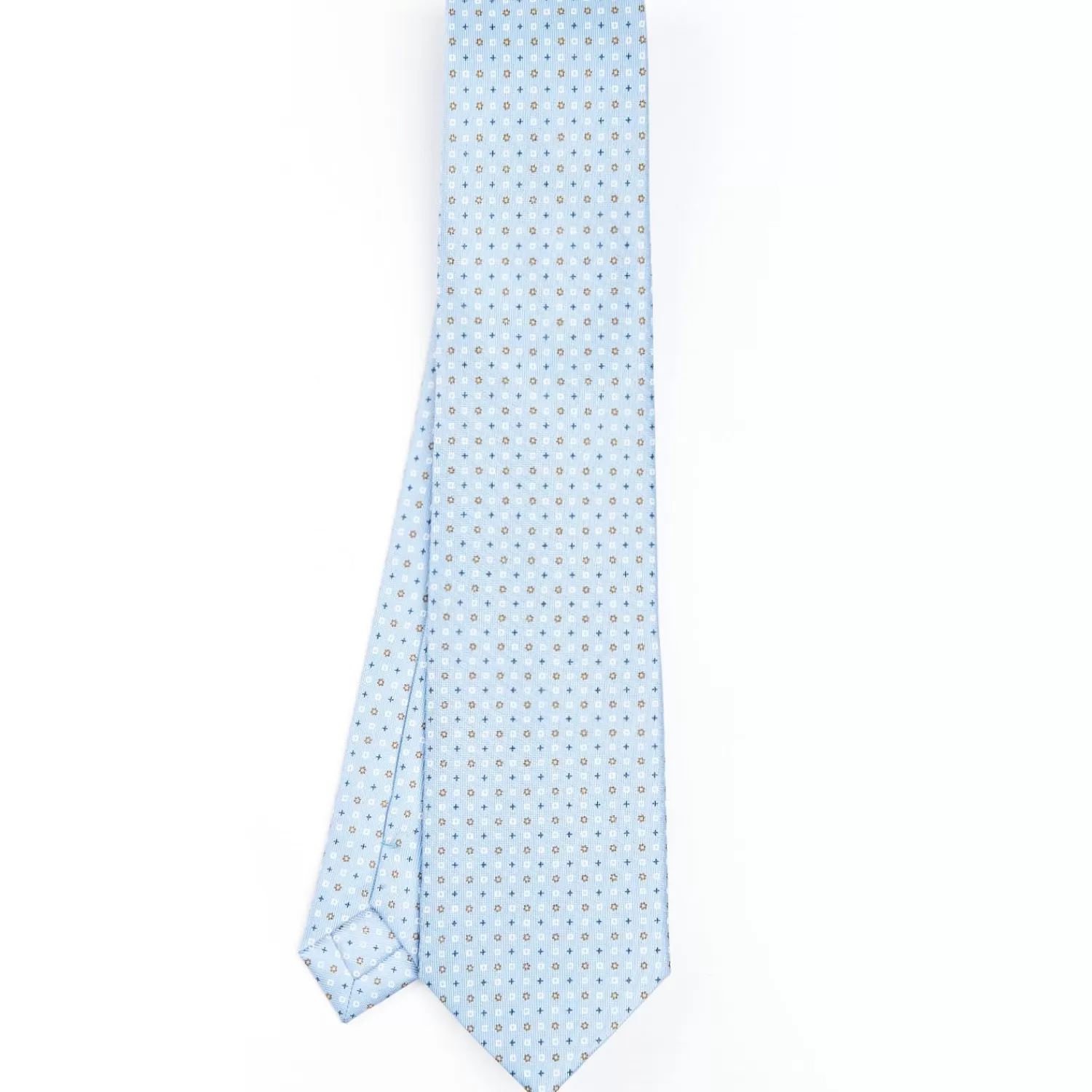 Light Blue Sartorial Classic Silk Tie - Small Flower Designs>E.Marinella Flash Sale