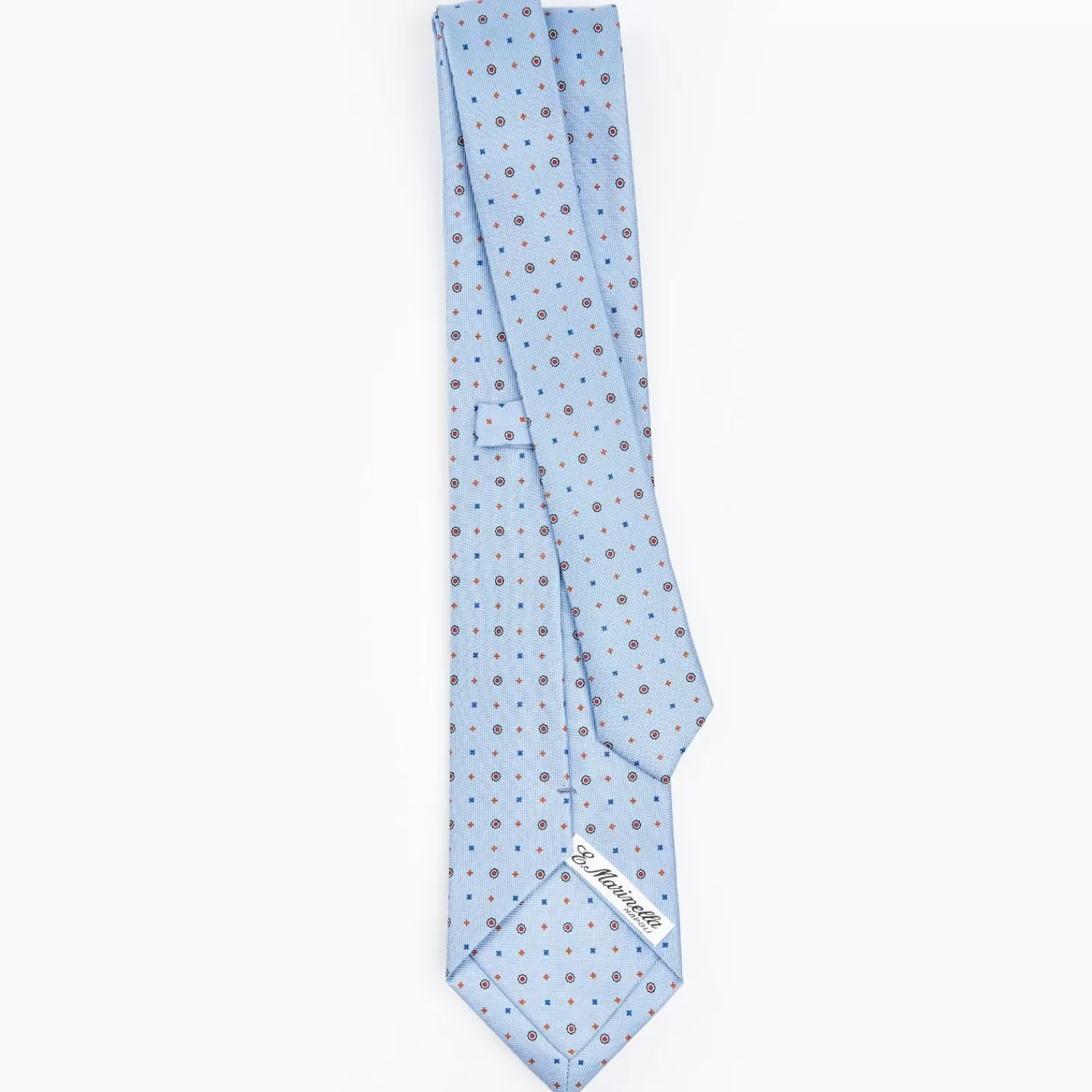 Light Blue Sartorial Classic Silk Tie - Small Flower Designs>E.Marinella Clearance