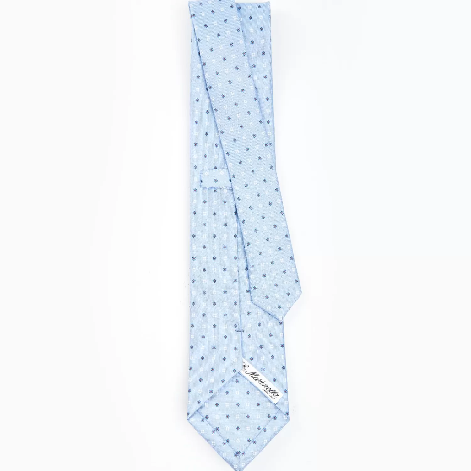Light Blue Sartorial Classic Silk Tie - Small Flower Designs>E.Marinella Discount